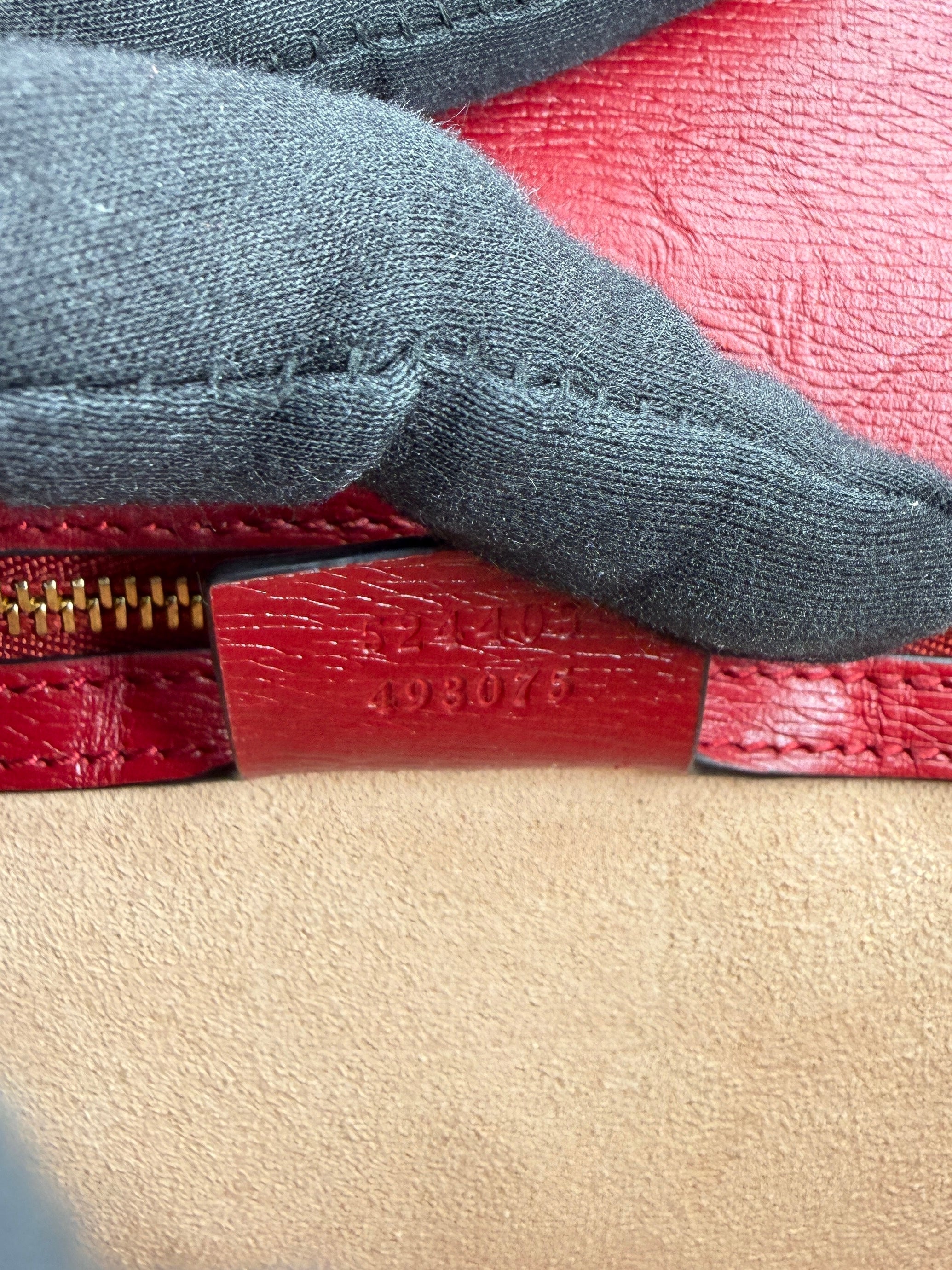 Gucci red small print Sylvie shoulder bag 524405 493075