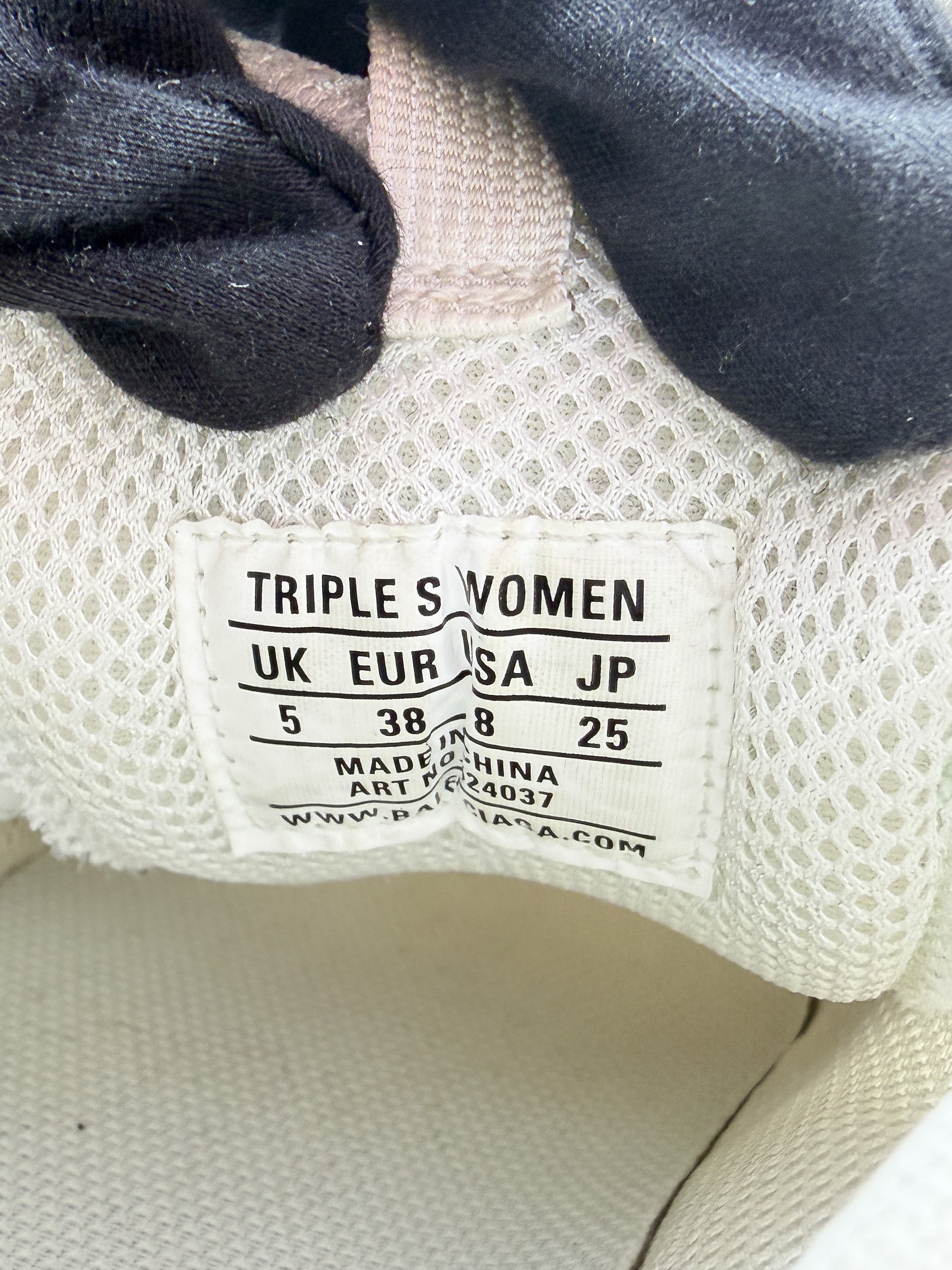 Balenciaga fabric mesh womens Triple S sneakers size 8 *as is*
