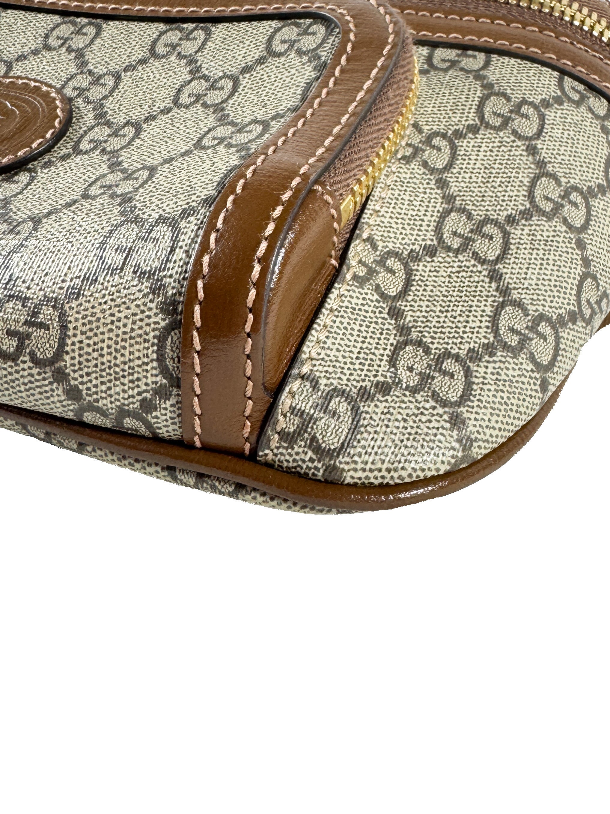 Gucci brown Supreme monogram retro G belt bag 486628