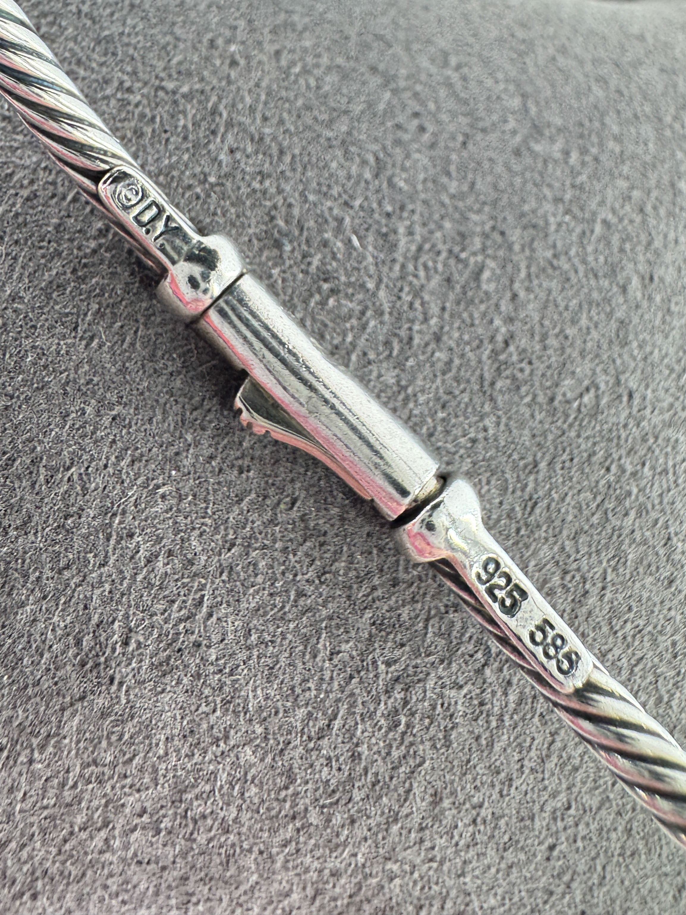 David Yurman sterling silver, 14k gold, black onyx Hampton bracelet