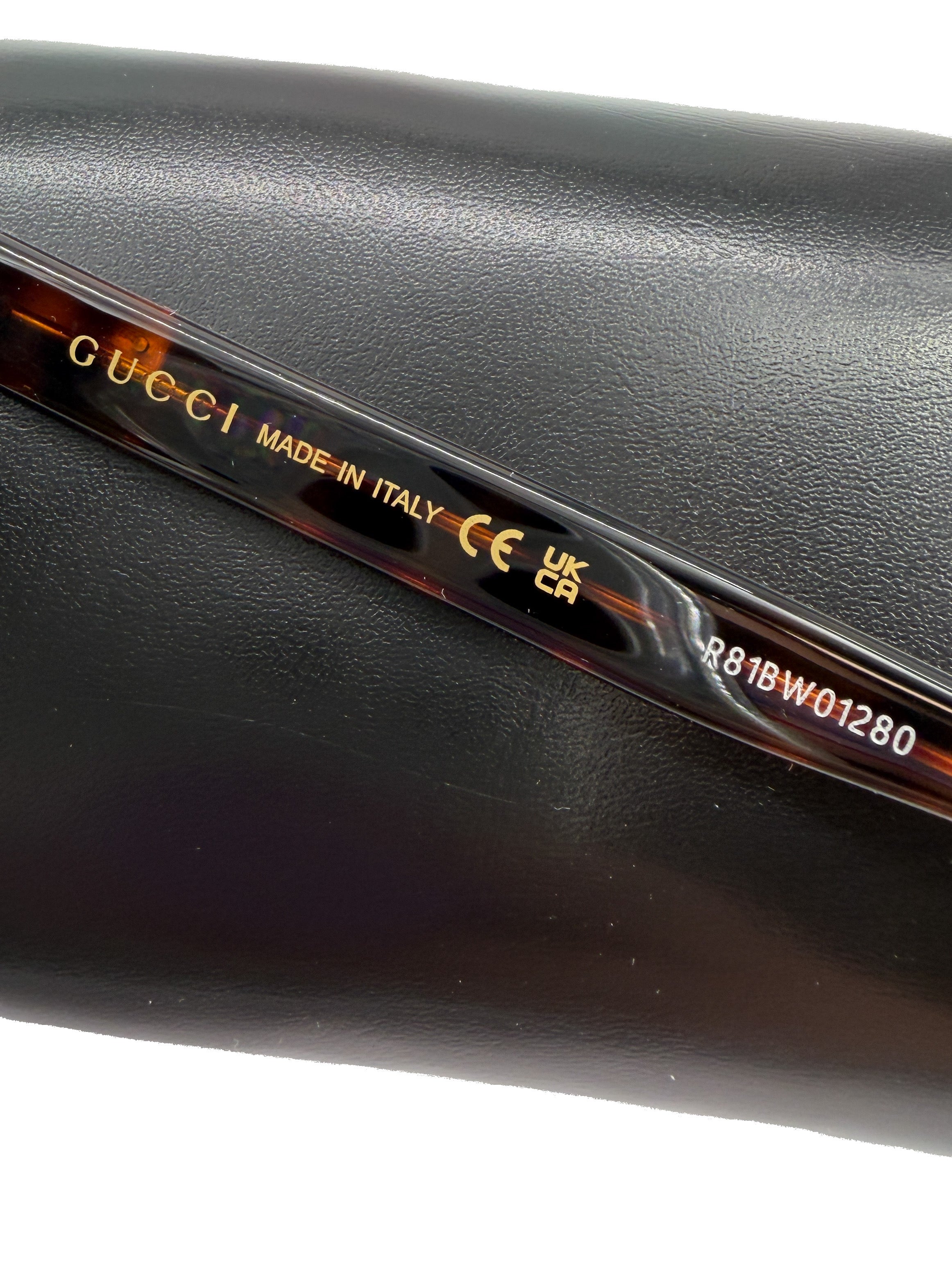 Gucci tortoise square frame sunglasses GG748S *case*