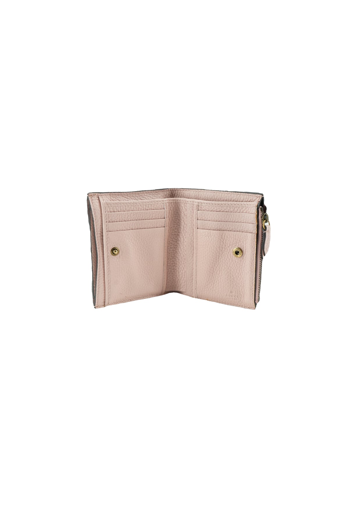 Gucci light pink blind for love Animalier compact wallet 498094-525040