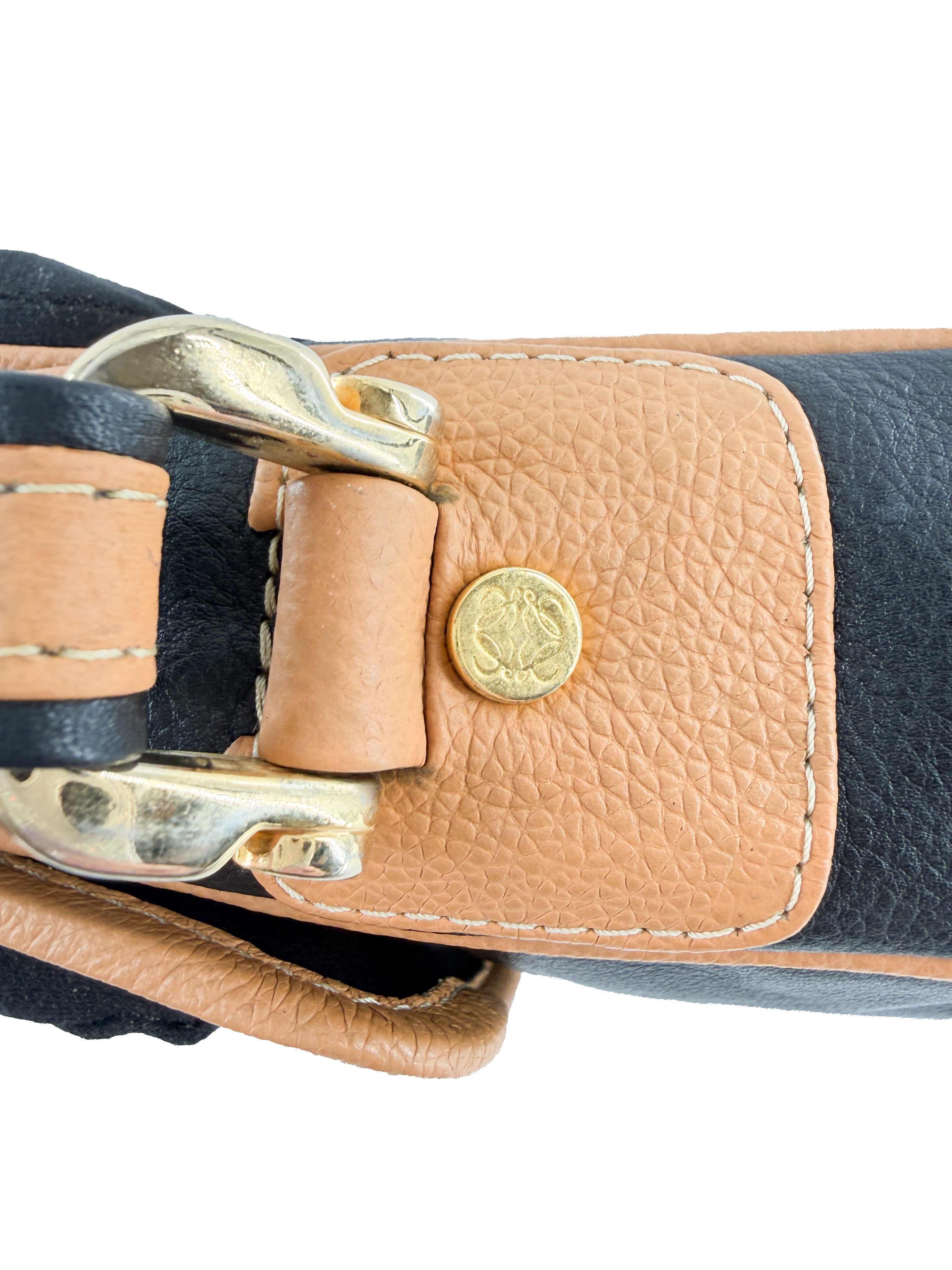 Loewe black/brown vintage leather crossbody