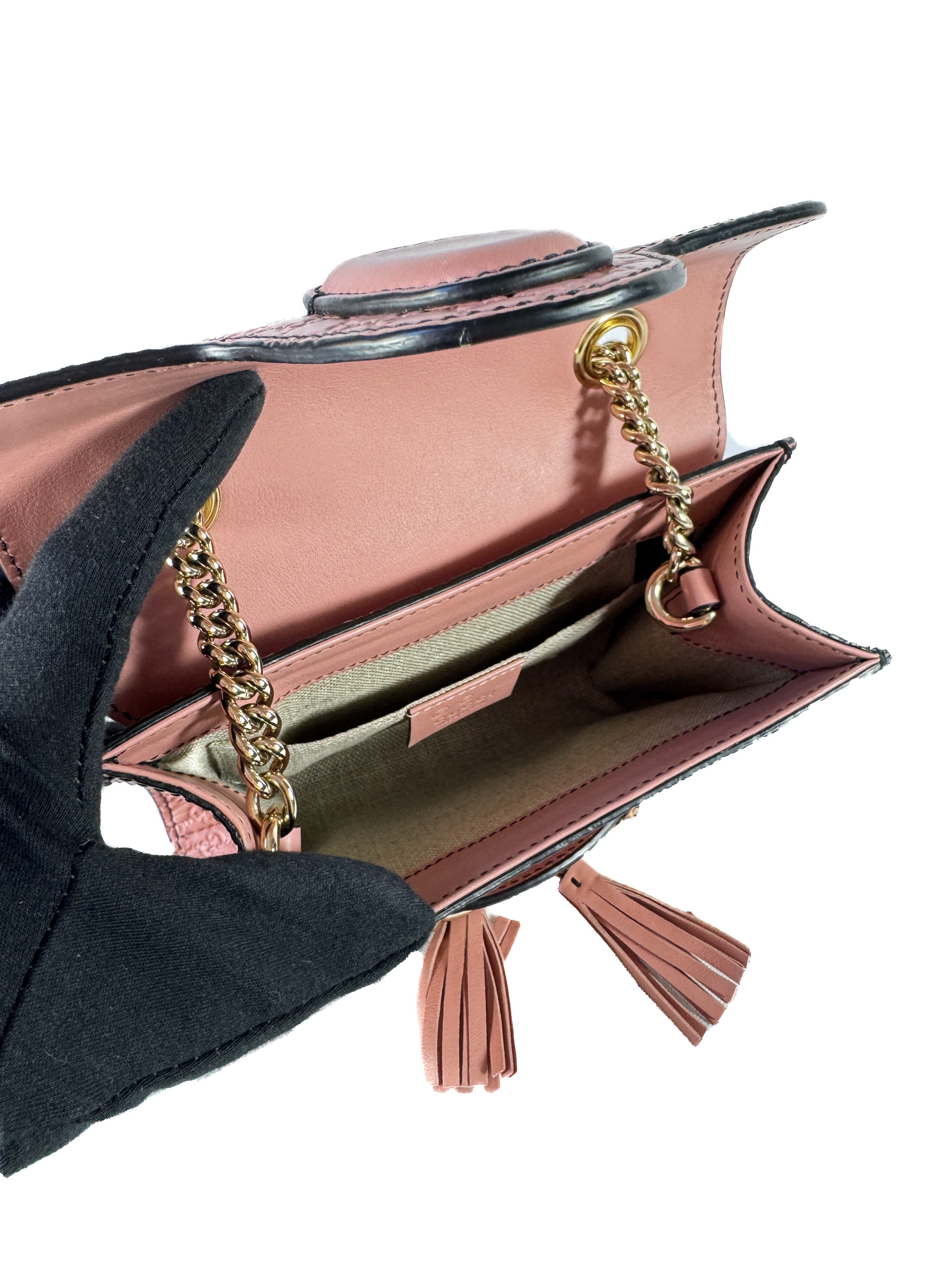 Gucci Microguccissima Mini Emily light pink leather crossbody