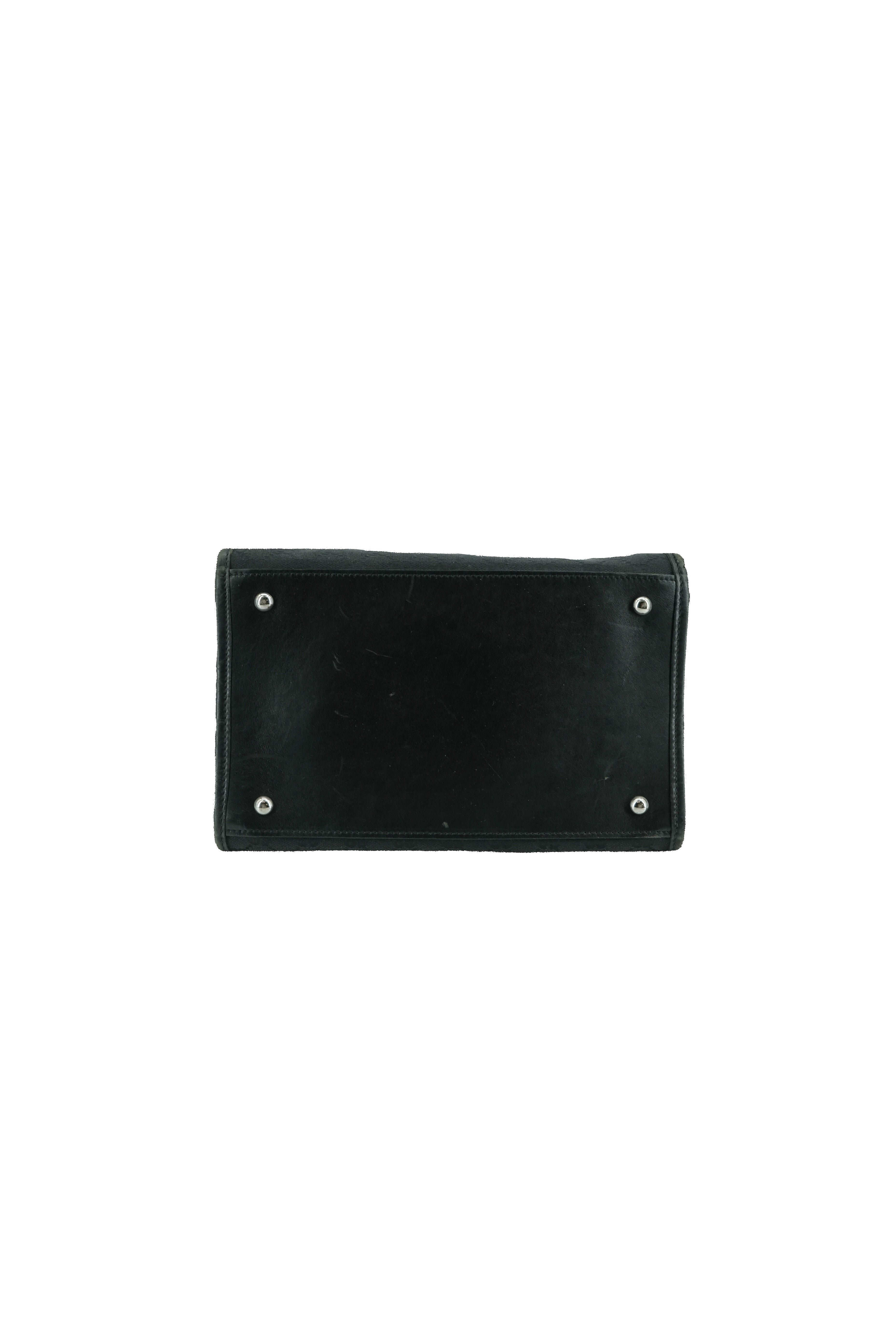 Gucci black signature canvas leather shoulder 109101 002404