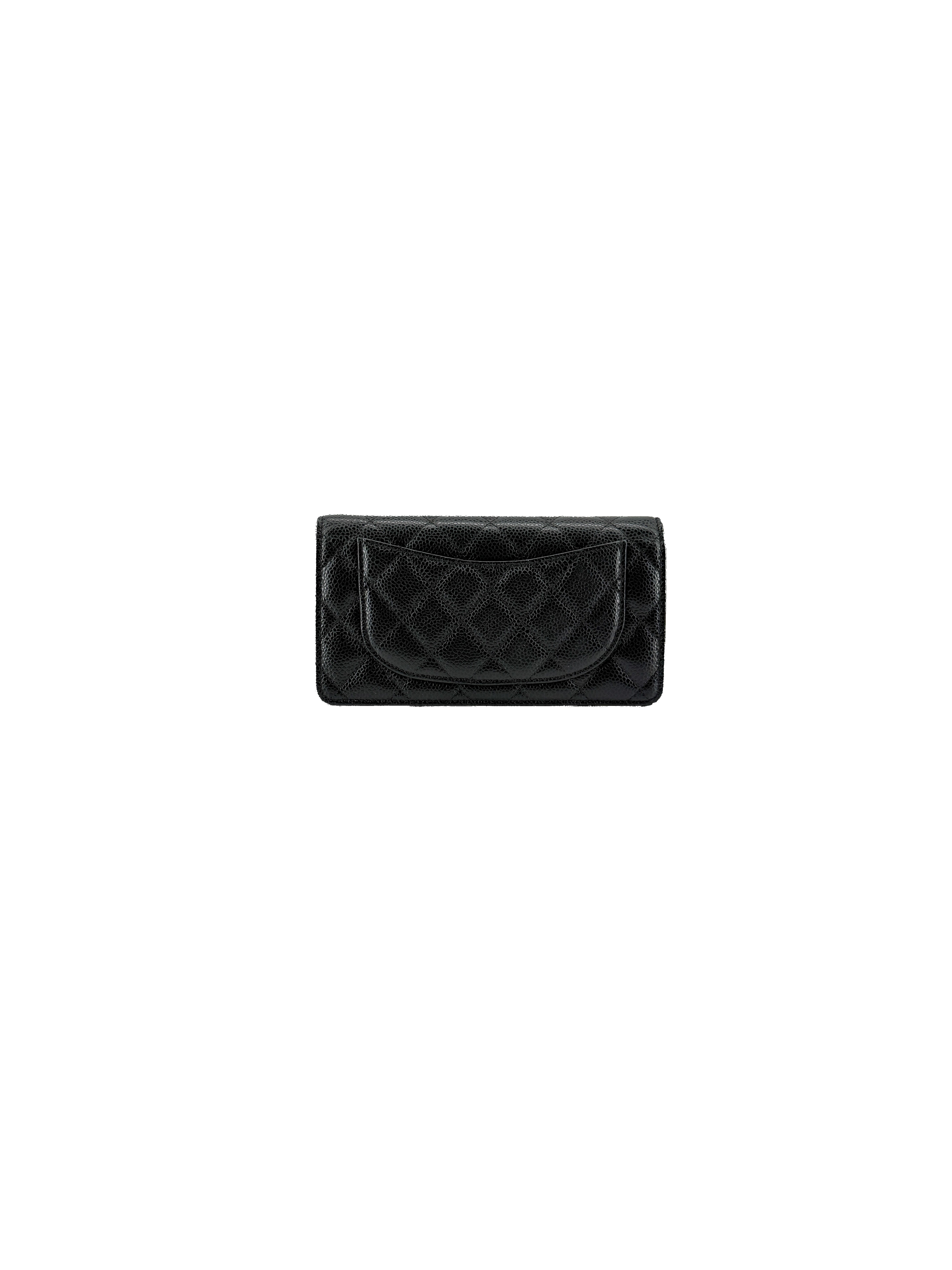 Chanel black caviar long wallet 25273709