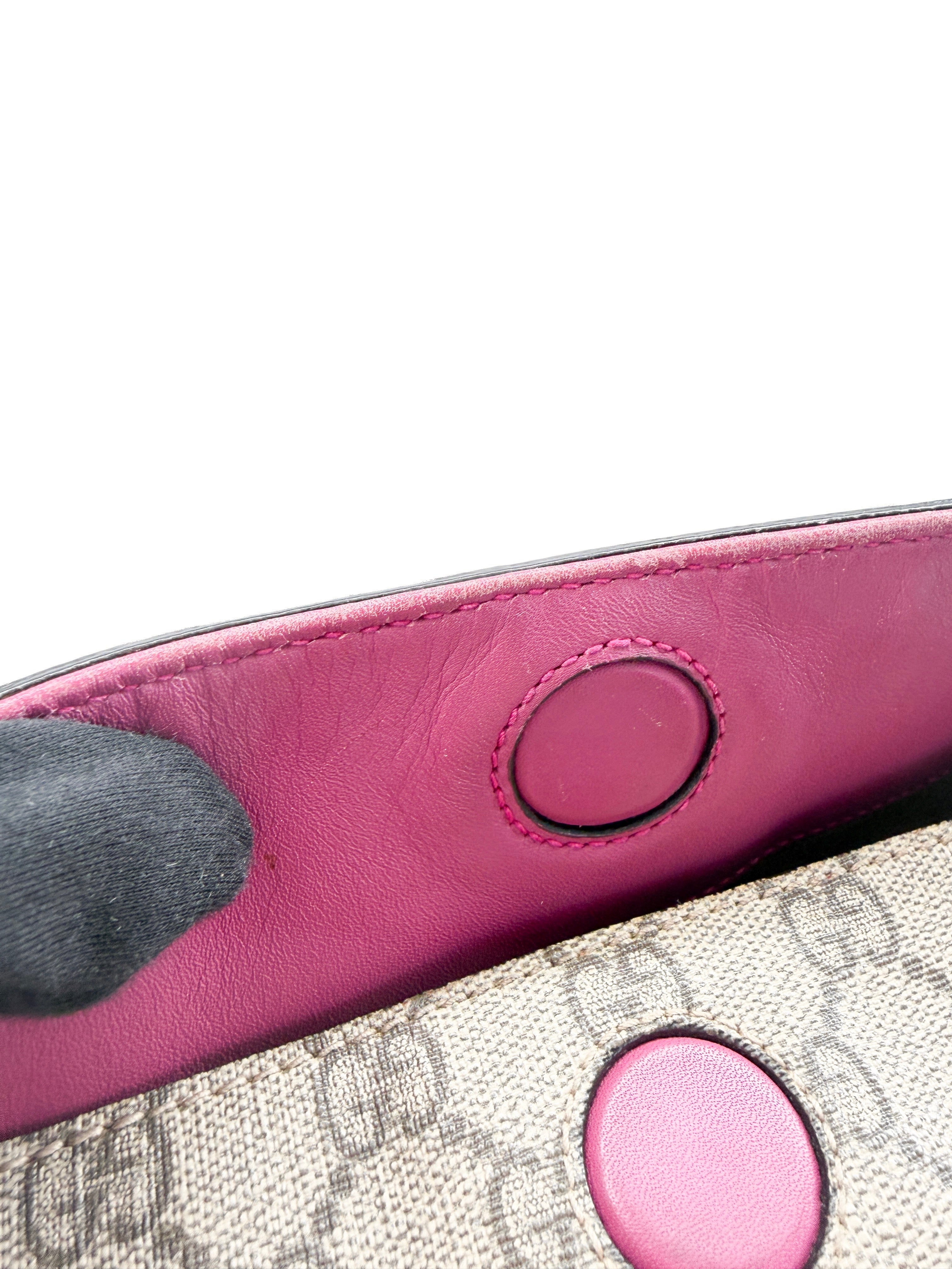 Gucci linea A foldover GG supreme tote pink/red 429147 498879