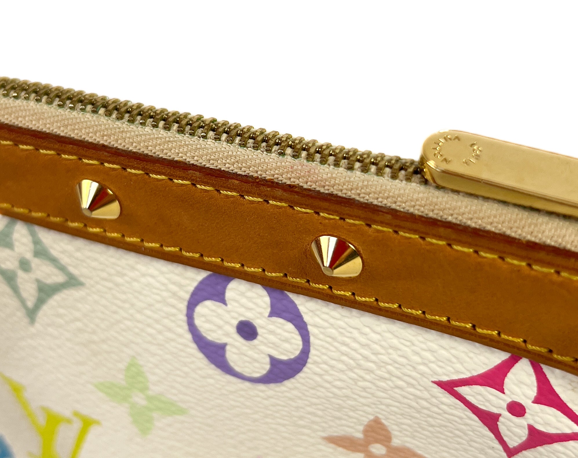 Louis Vuitton x Takashi Murakami white multi color pochette