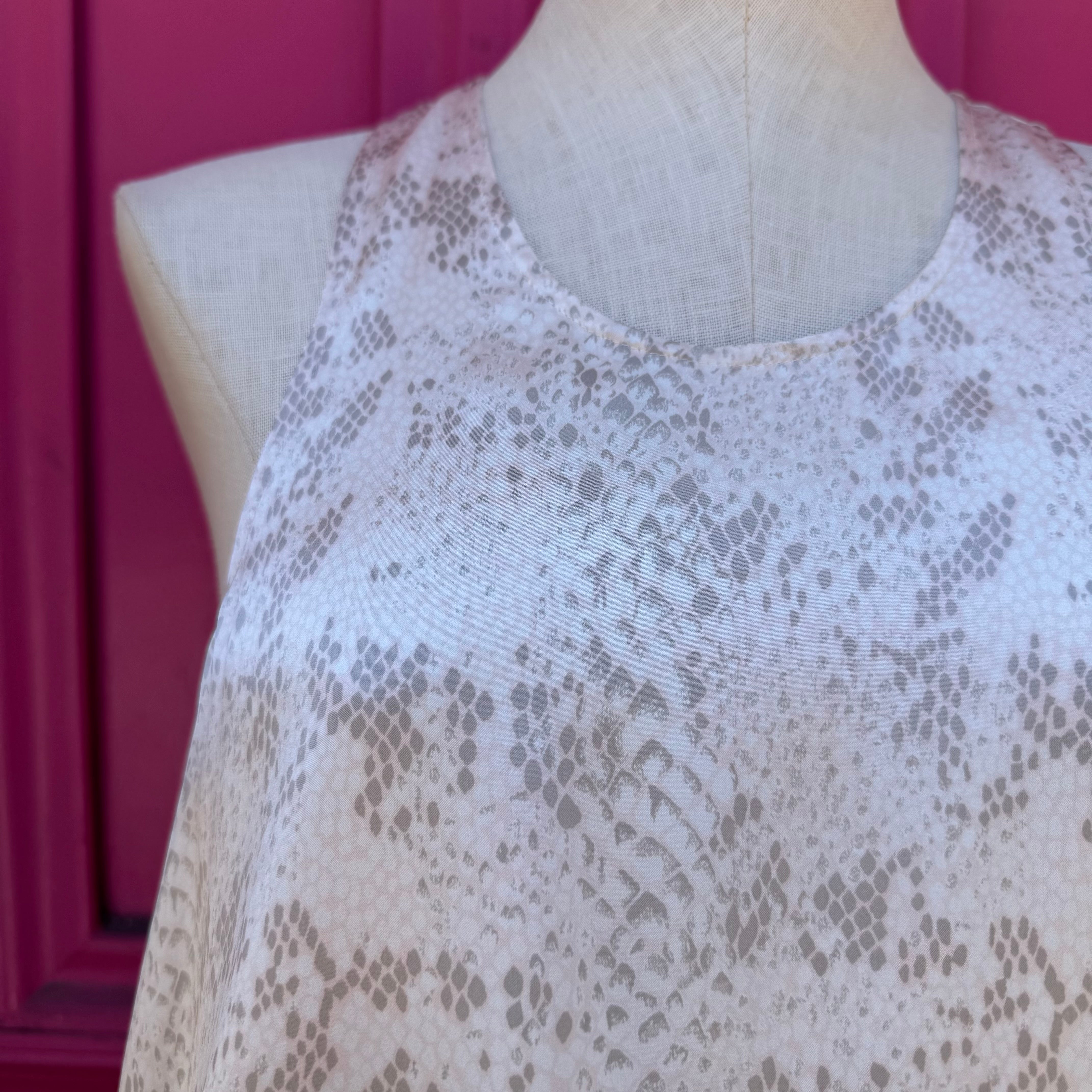 ATM pink print tank dress size M NWT