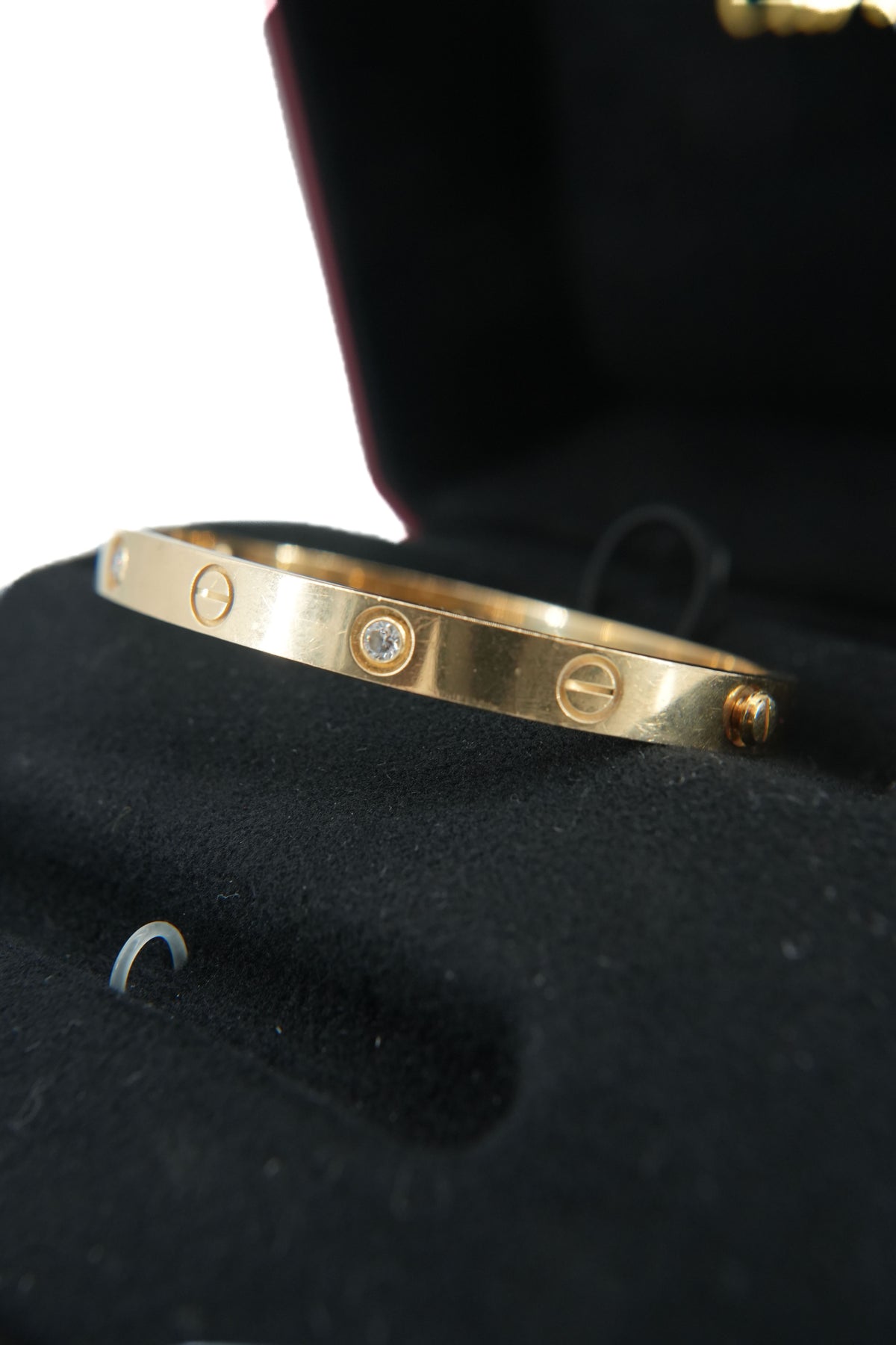 Cartier love 4 diamond 18k yellow gold bracelet size 17 PKZ936