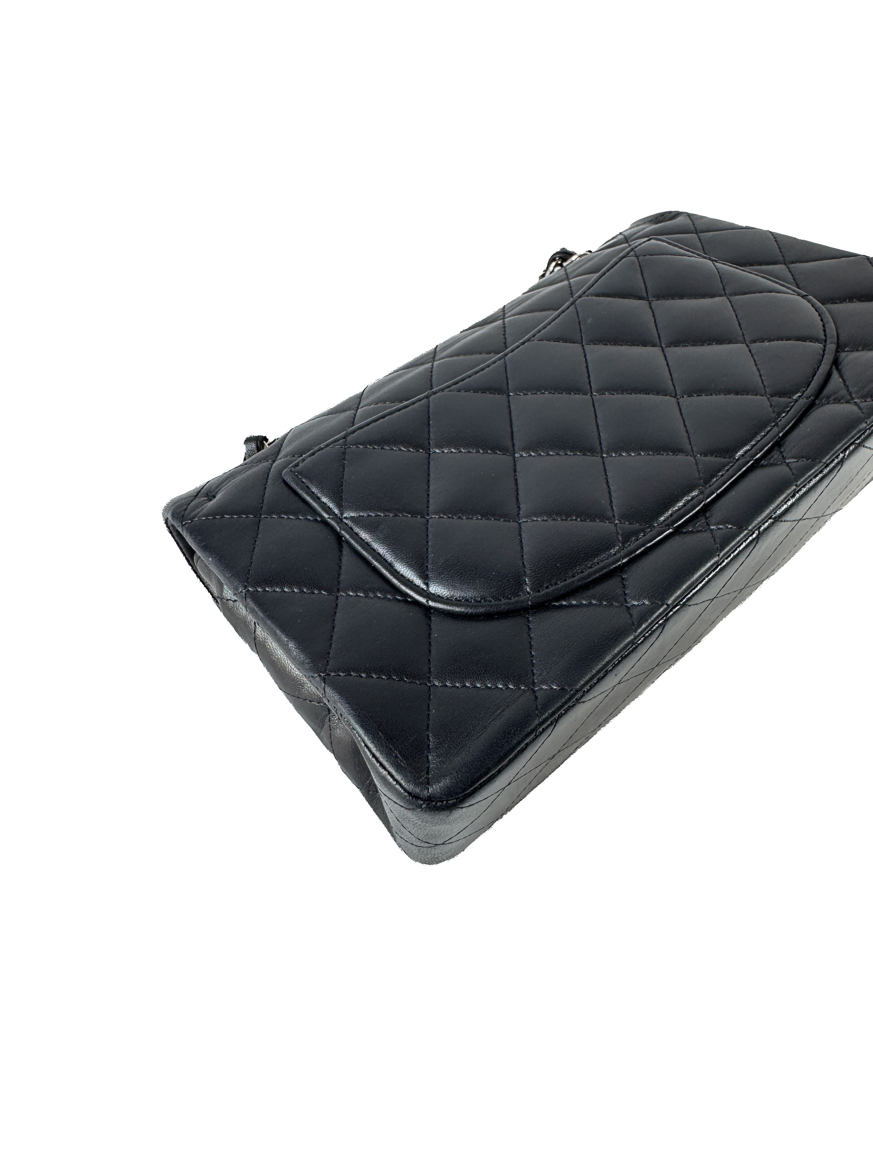 Chanel black classic small lambskin double flap 16299499