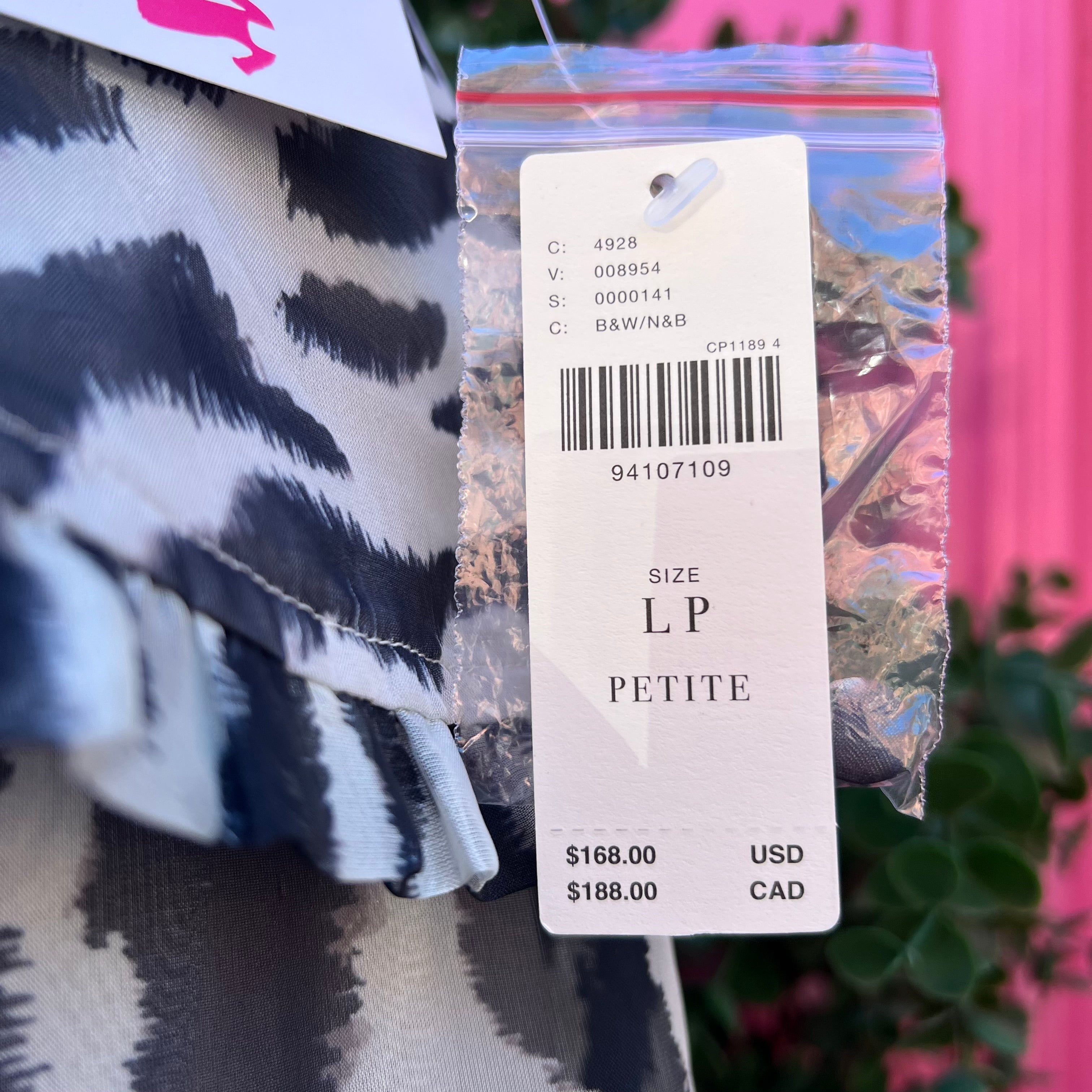 Maeve gray black print LS dress size LP NWT