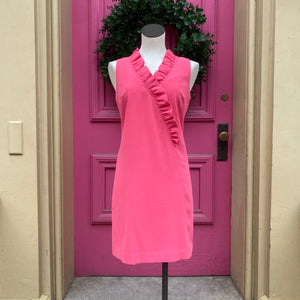 Trina Turk hot pink ruffle tank dress size Small