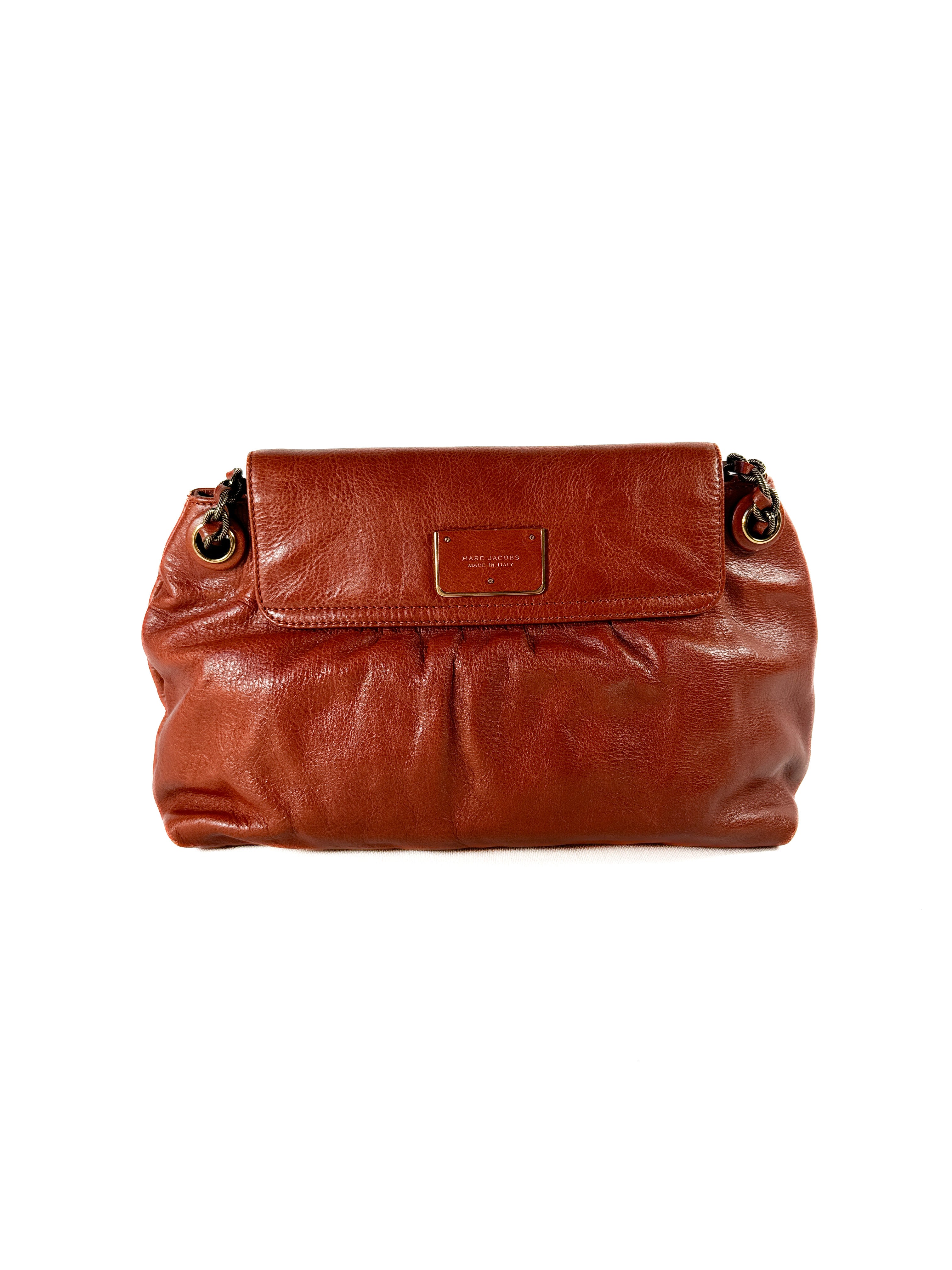 Marc Jacobs red brown leather shoulder bag