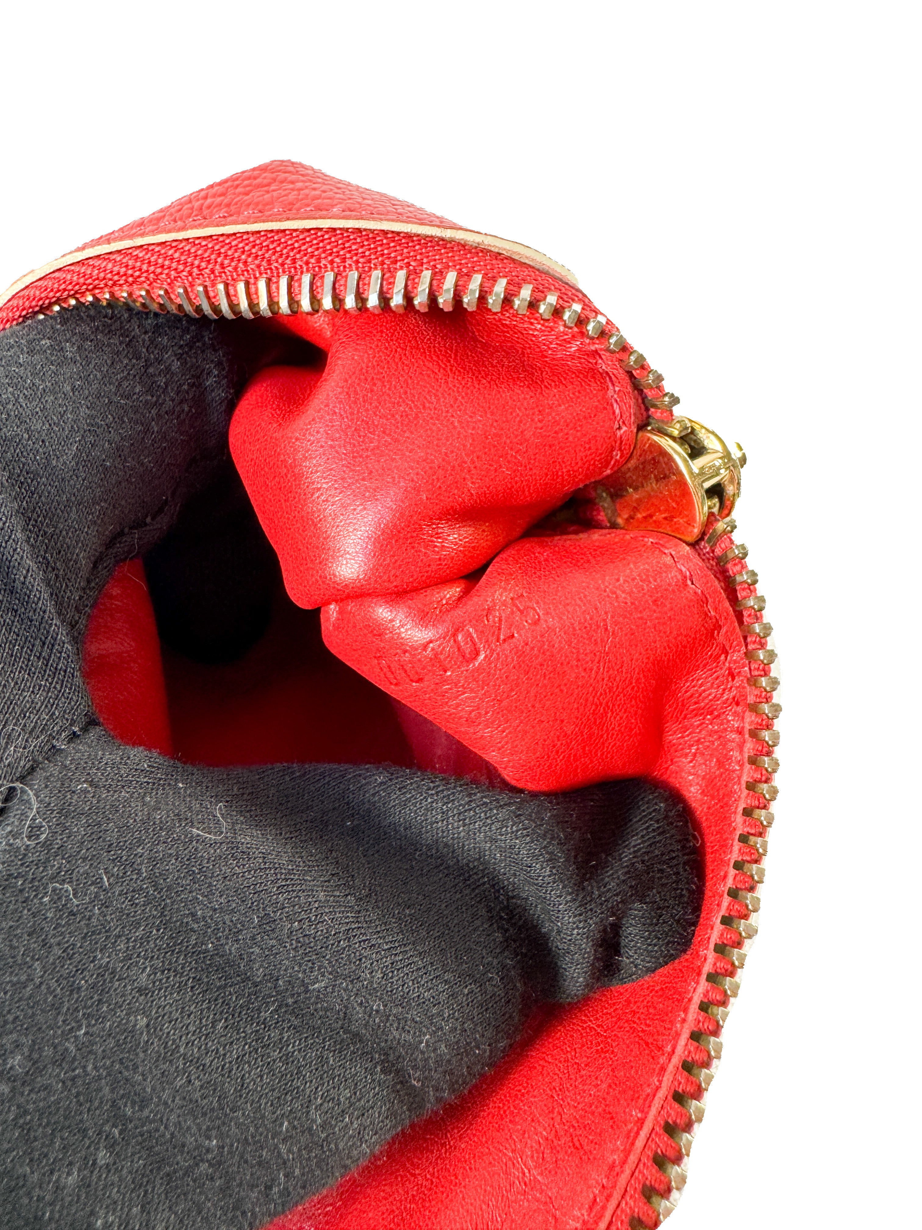 Louis Vuitton red leather Suhali l'Inseparable Zip Pouch  DU1025