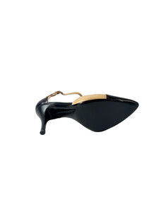 Chanel beige/black CC leather pumps size 38 (8)  D G29184