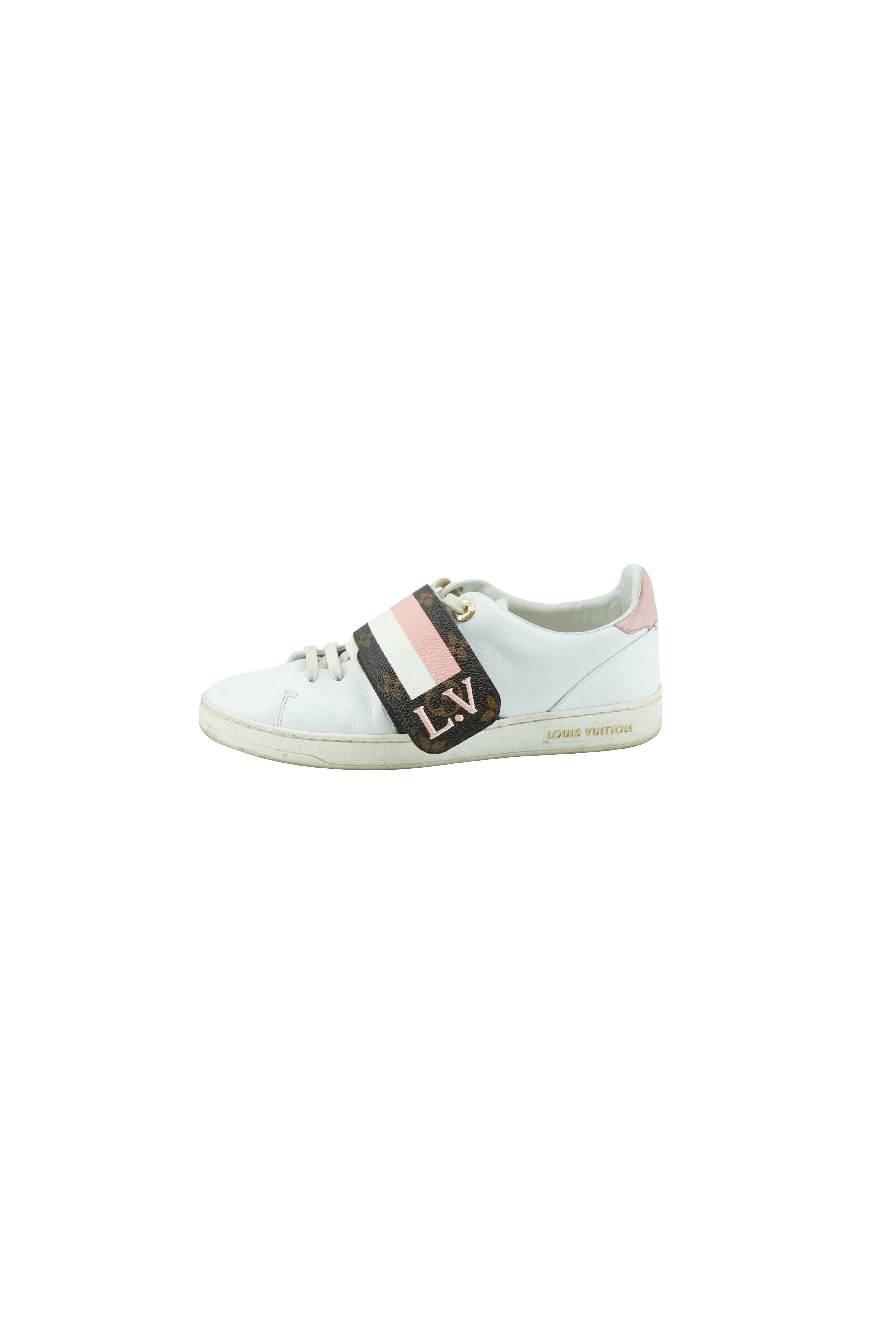 Louis Vuitton white leather strap sneakers size 37 *as is*