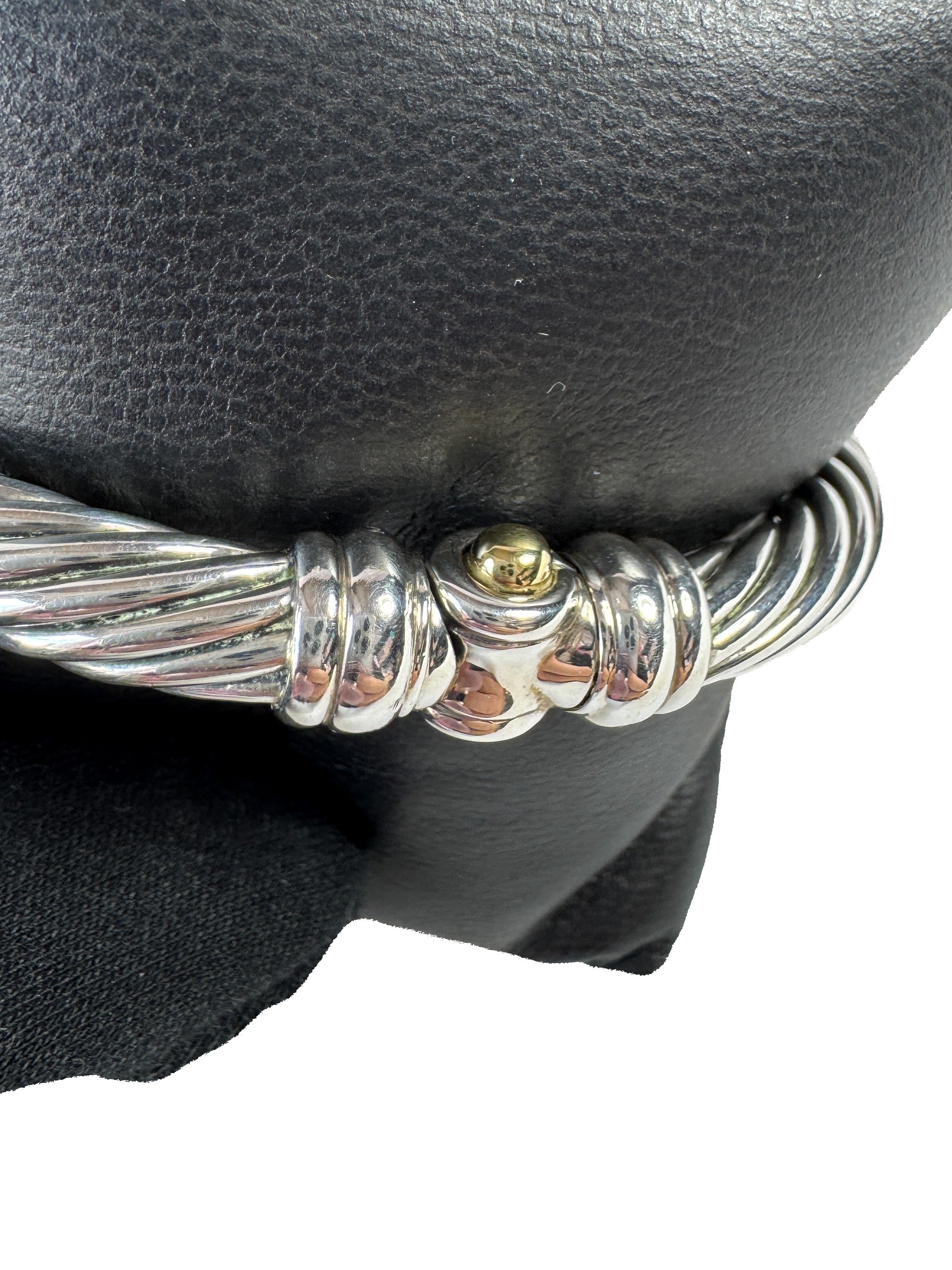 David Yurman sterling silver 14k gold Metro 7MM cable bracelet