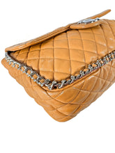 Chanel brown quilted chain around maxi flap shoulder bag 17236173