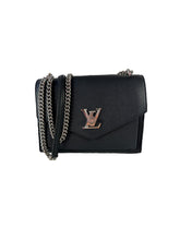 Louis Vuitton black leather mylockme chain BB calfskin bag  BE0221