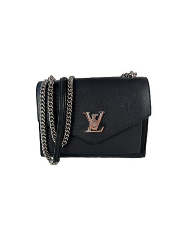 Louis Vuitton black leather mylockme chain BB calfskin bag  BE0221