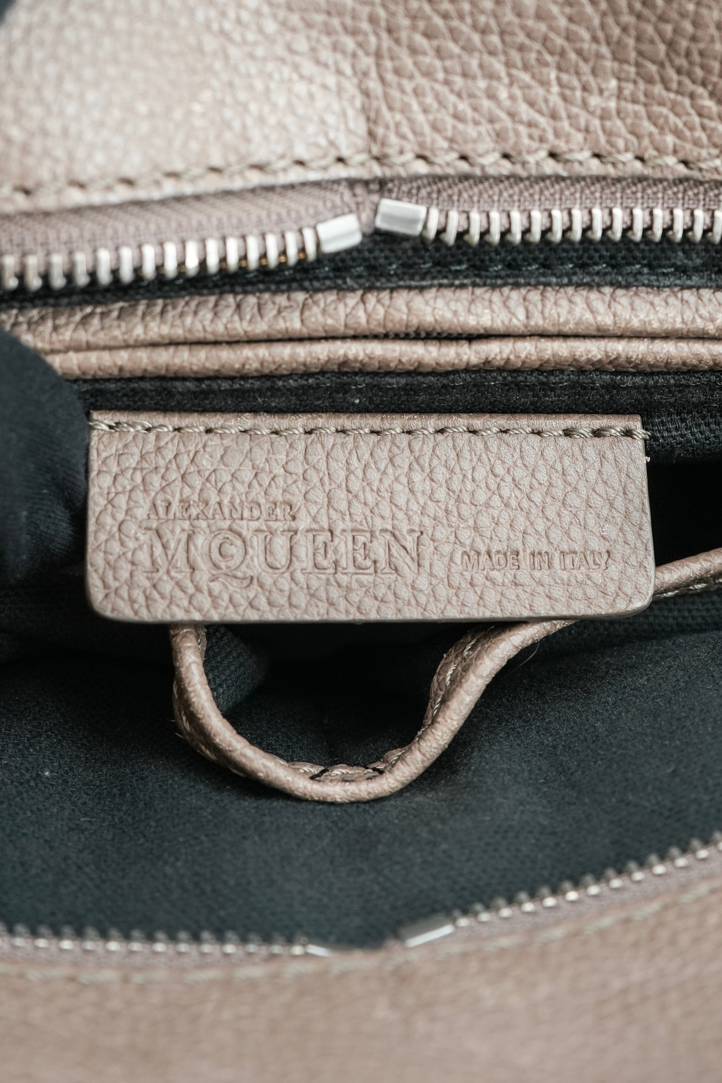 Alexander McQueen taupe small Skull padlock tote