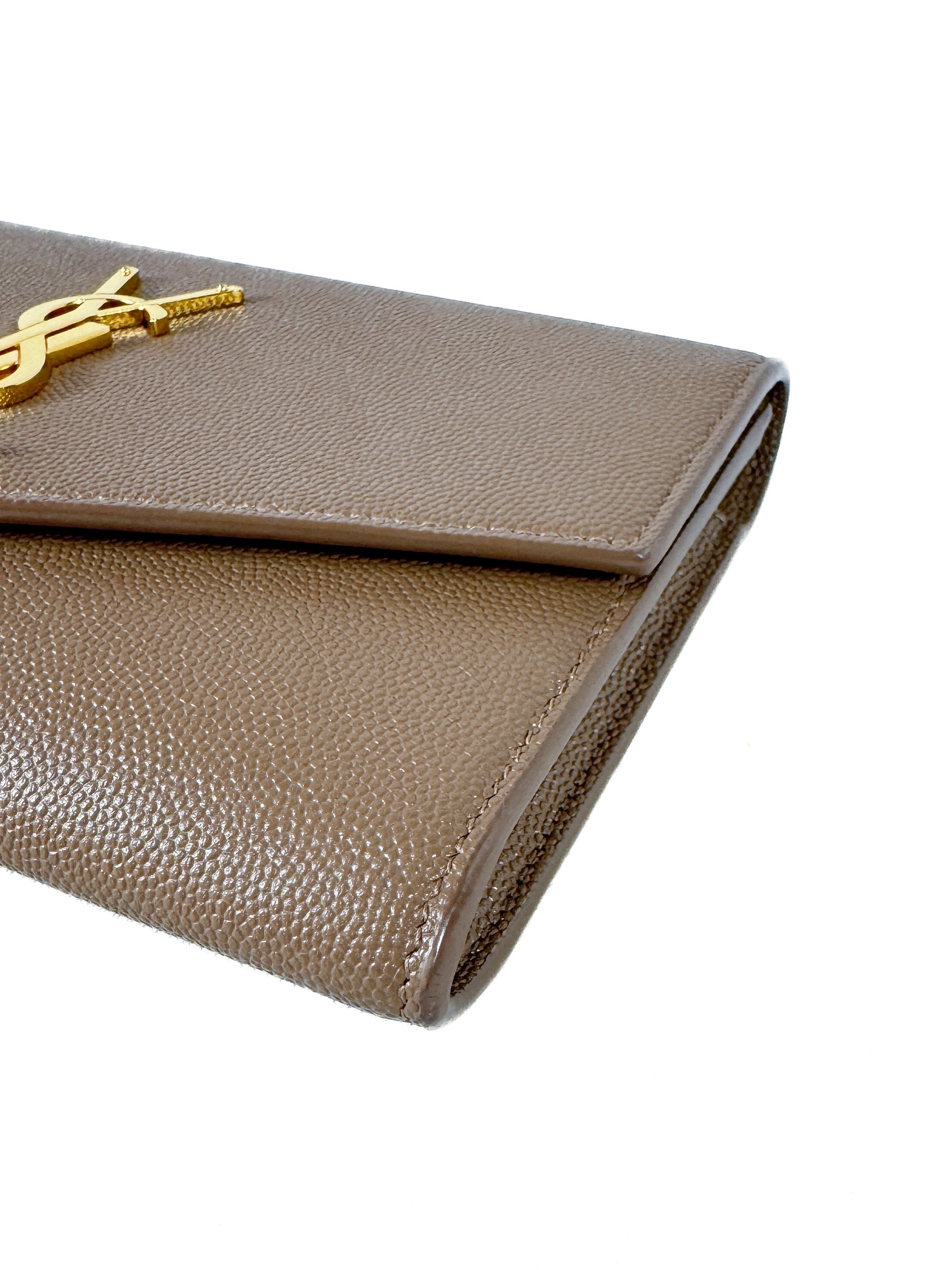 Saint Laurent taupe uptown chain wallet GNC607788 0722