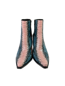 Jeffrey Campbell pink blue snake print heeled boots size 8.5 NEW