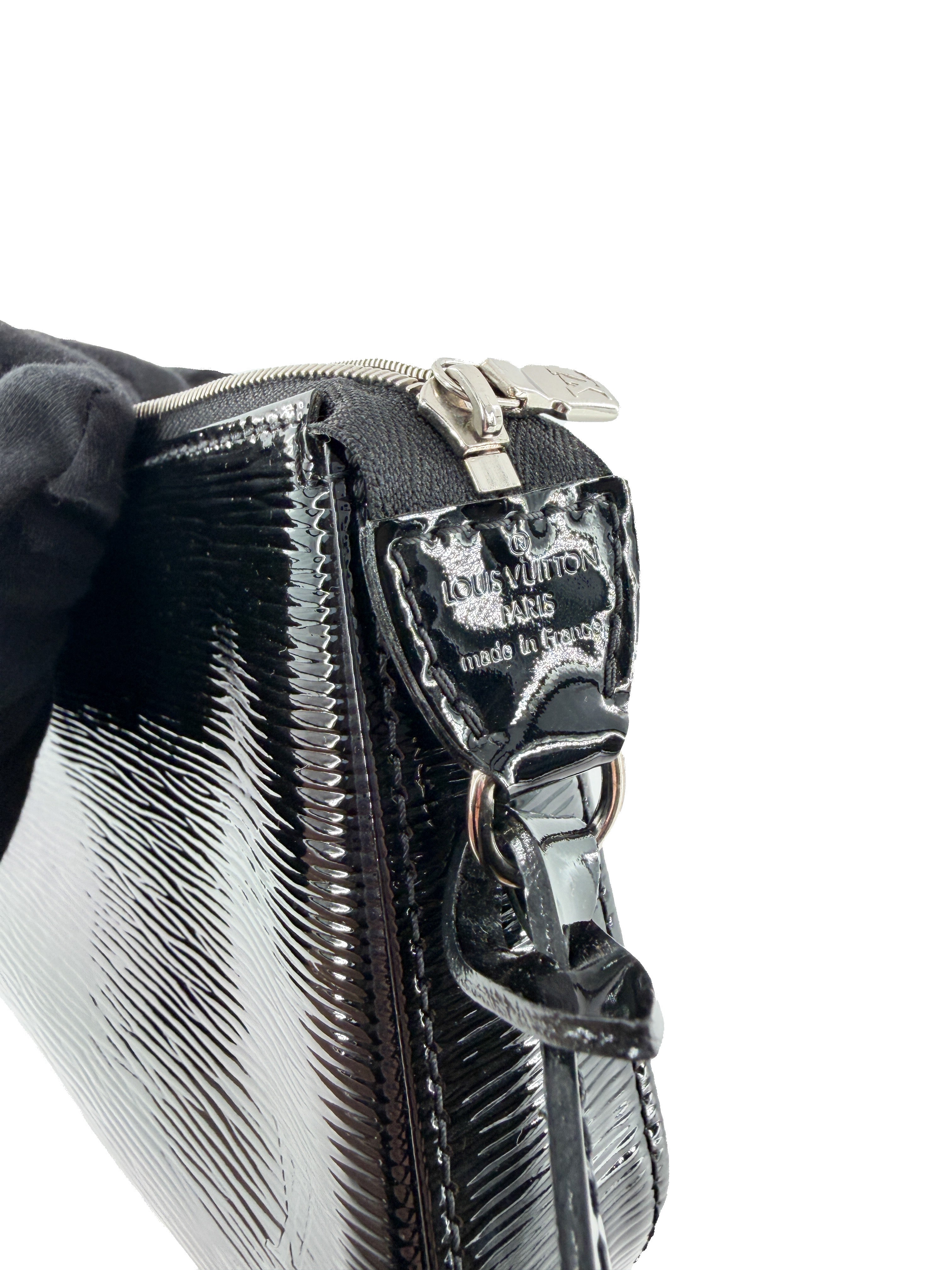 Louis Vuitton Electric black patent leather Epi pochette TR5112