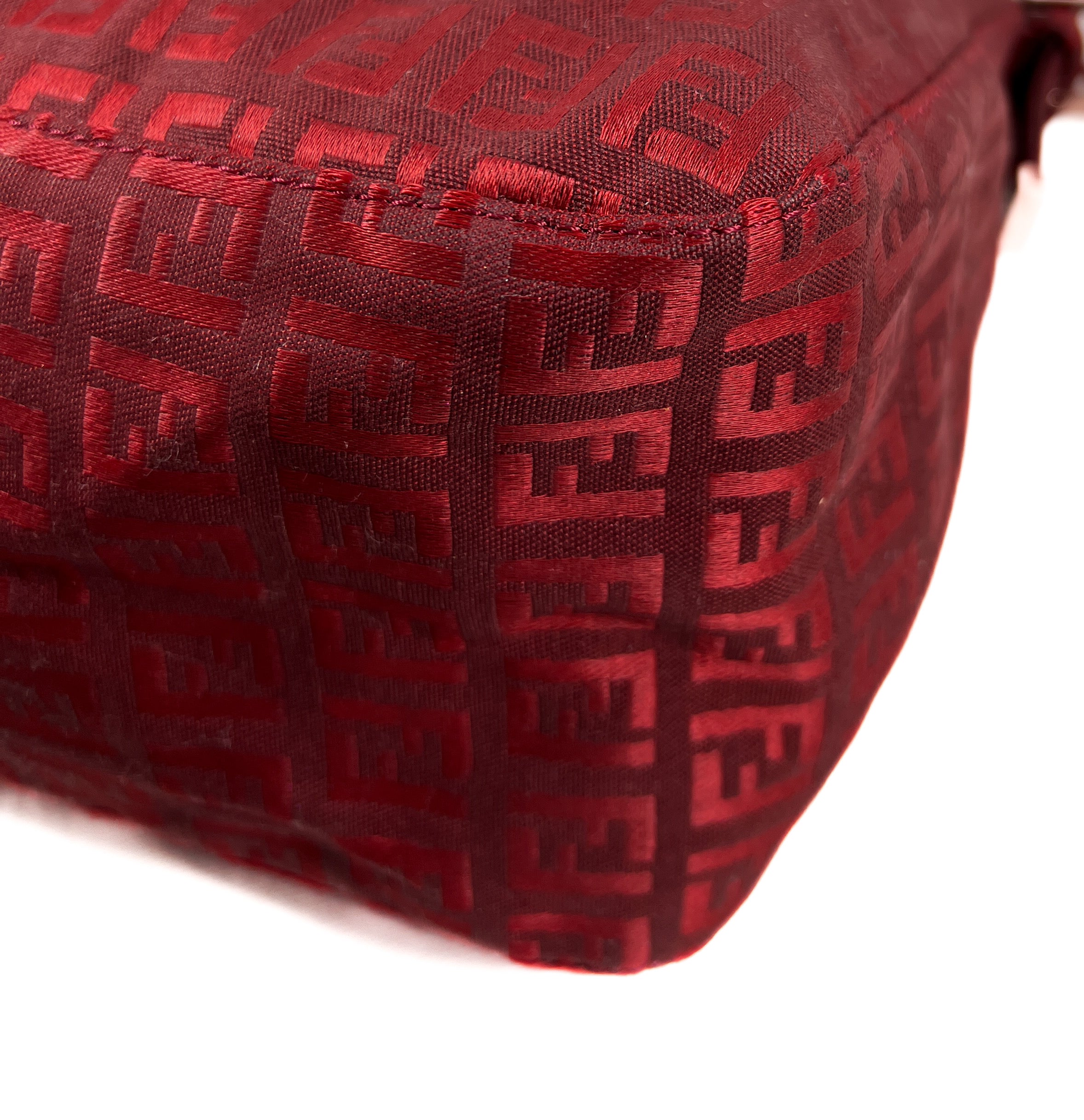 Fendi red Zucchino Mamma Baguette shoulder bag