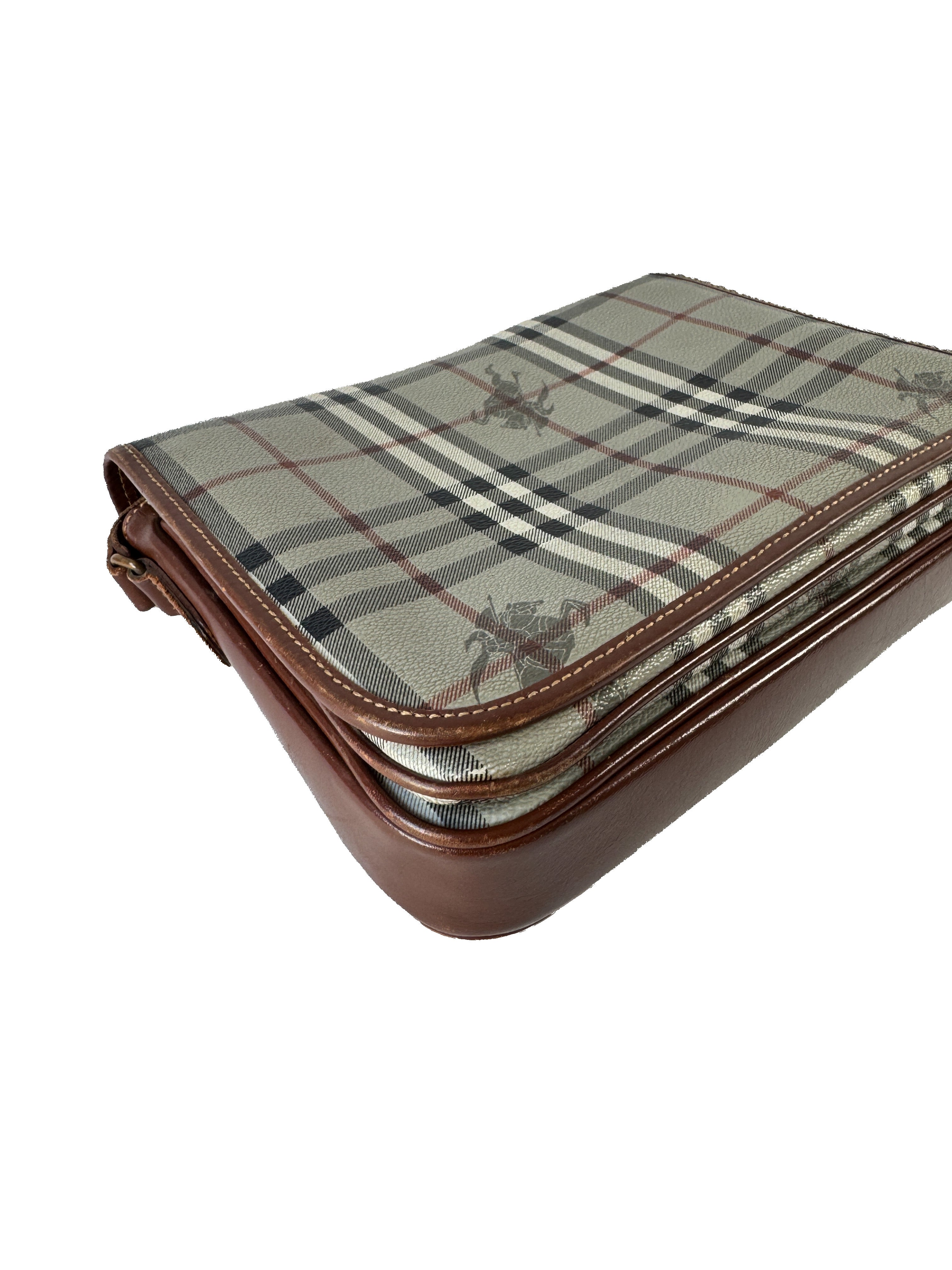 Burberry gray check vintage crossbody