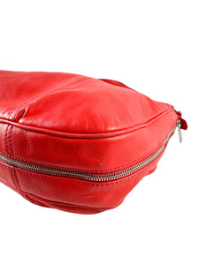 Versace red leather shoulder bag