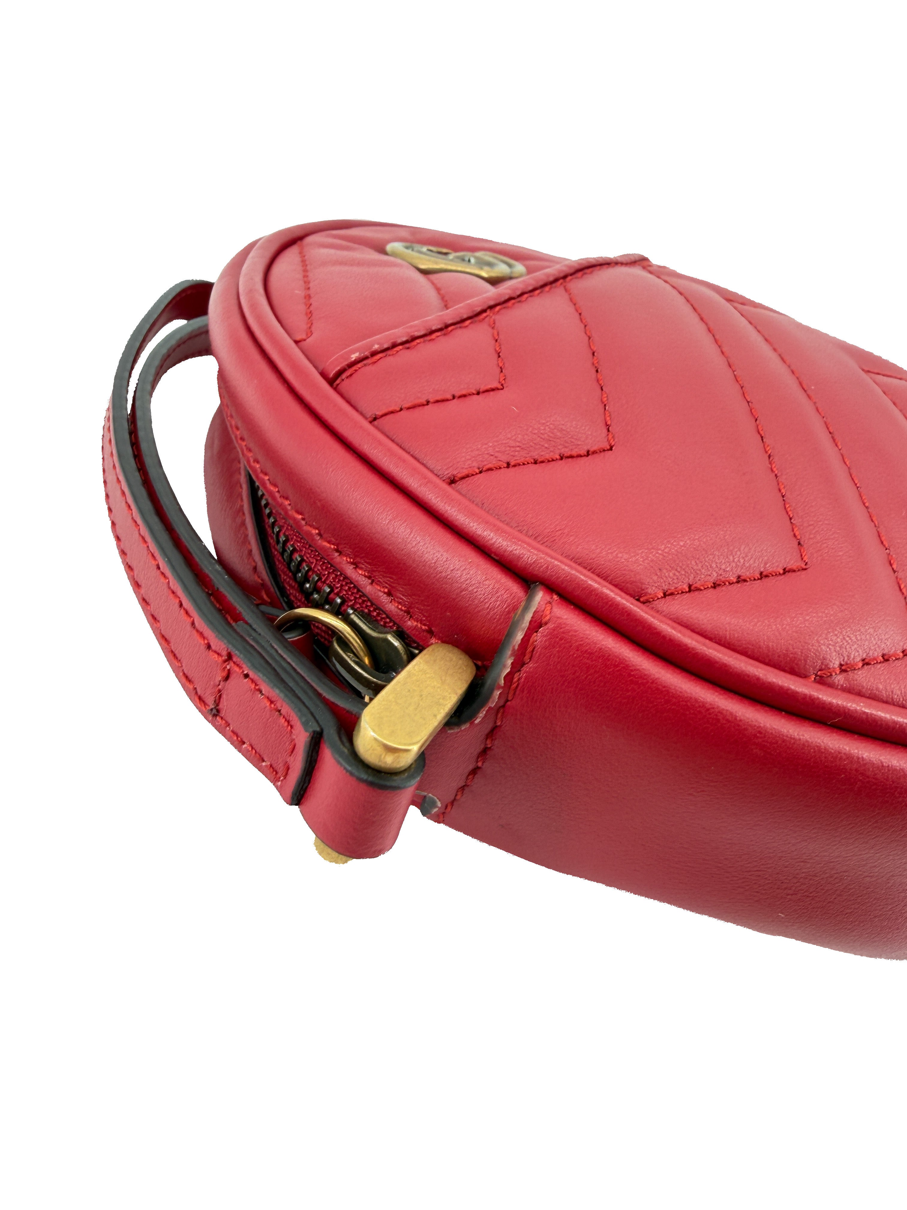 Gucci red Marmont GG wristlet 575164-584046