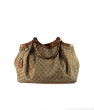 Gucci brown bronze cloth leather medium Sukey hobo shoulder bag