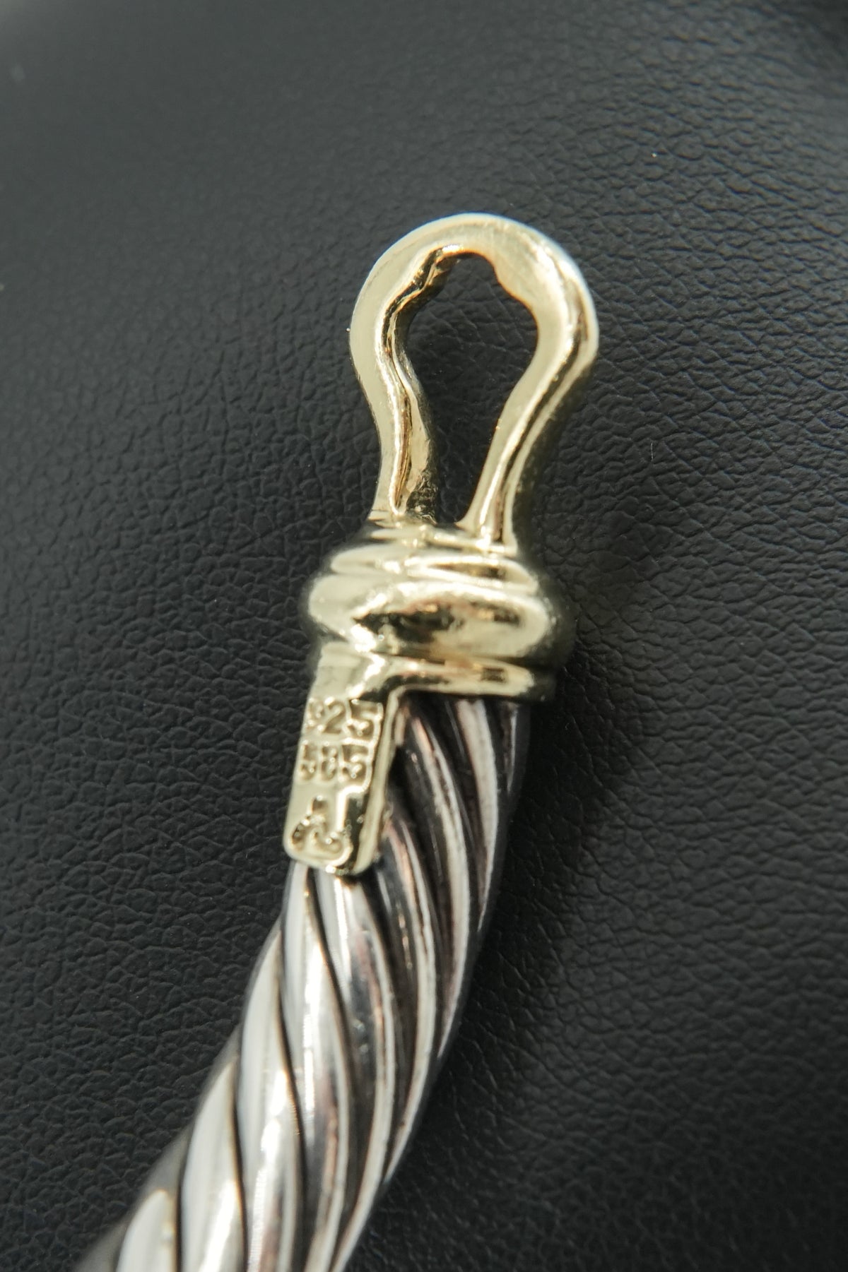 David Yurman sterling silver 7MM yellow gold buckle bracelet