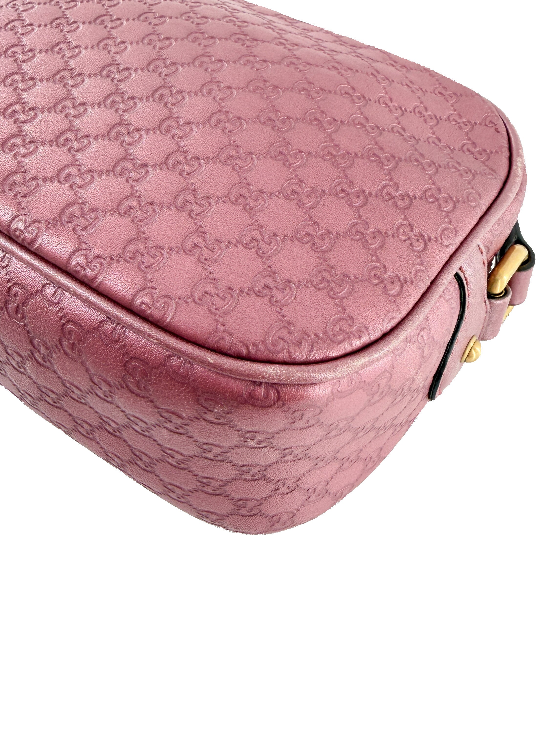 Gucci pink GG microguccissima Sunshine disco leather crossbody 209533 525040