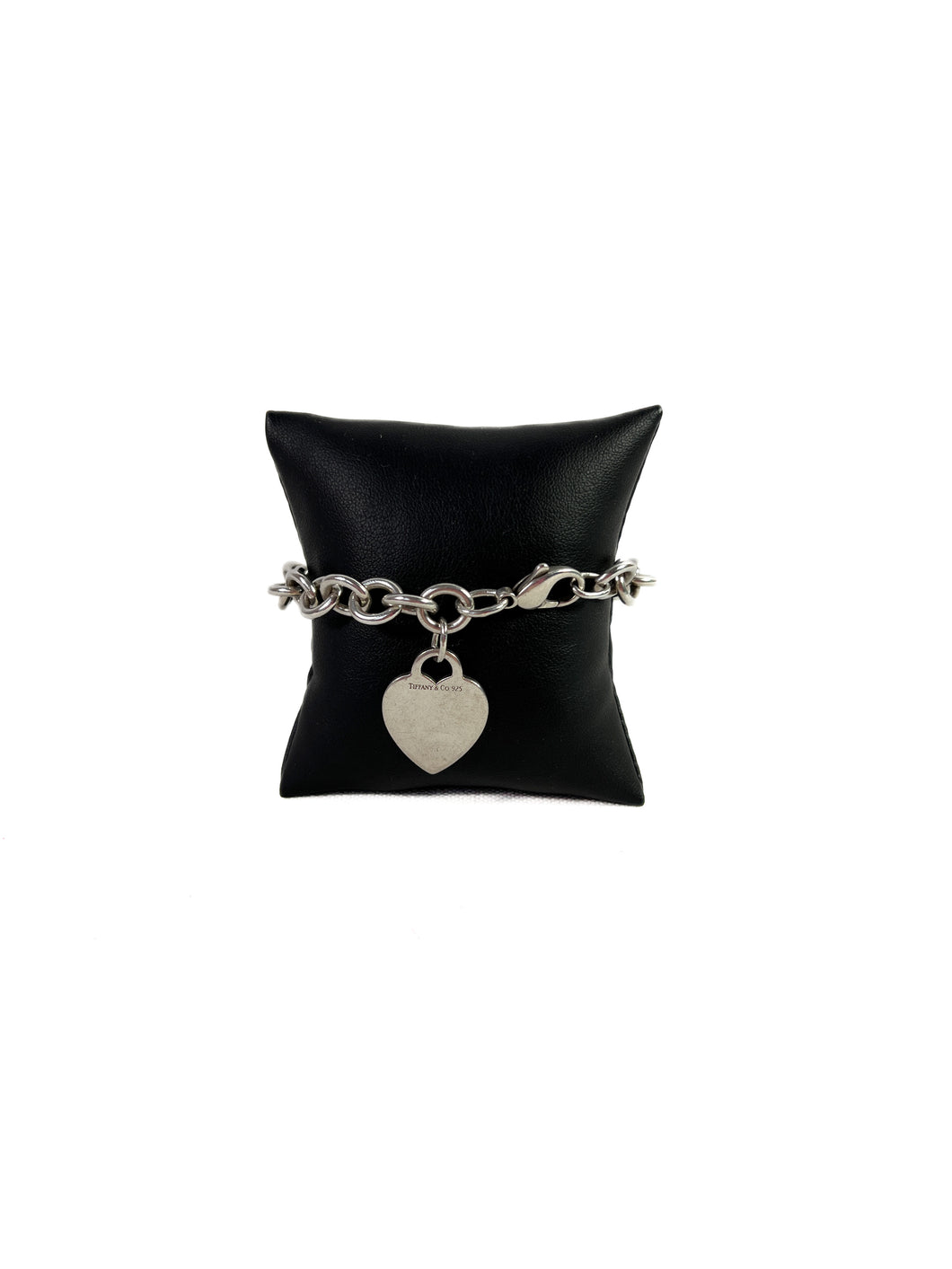Tiffany & Co heart charm sterling silver bracelet
