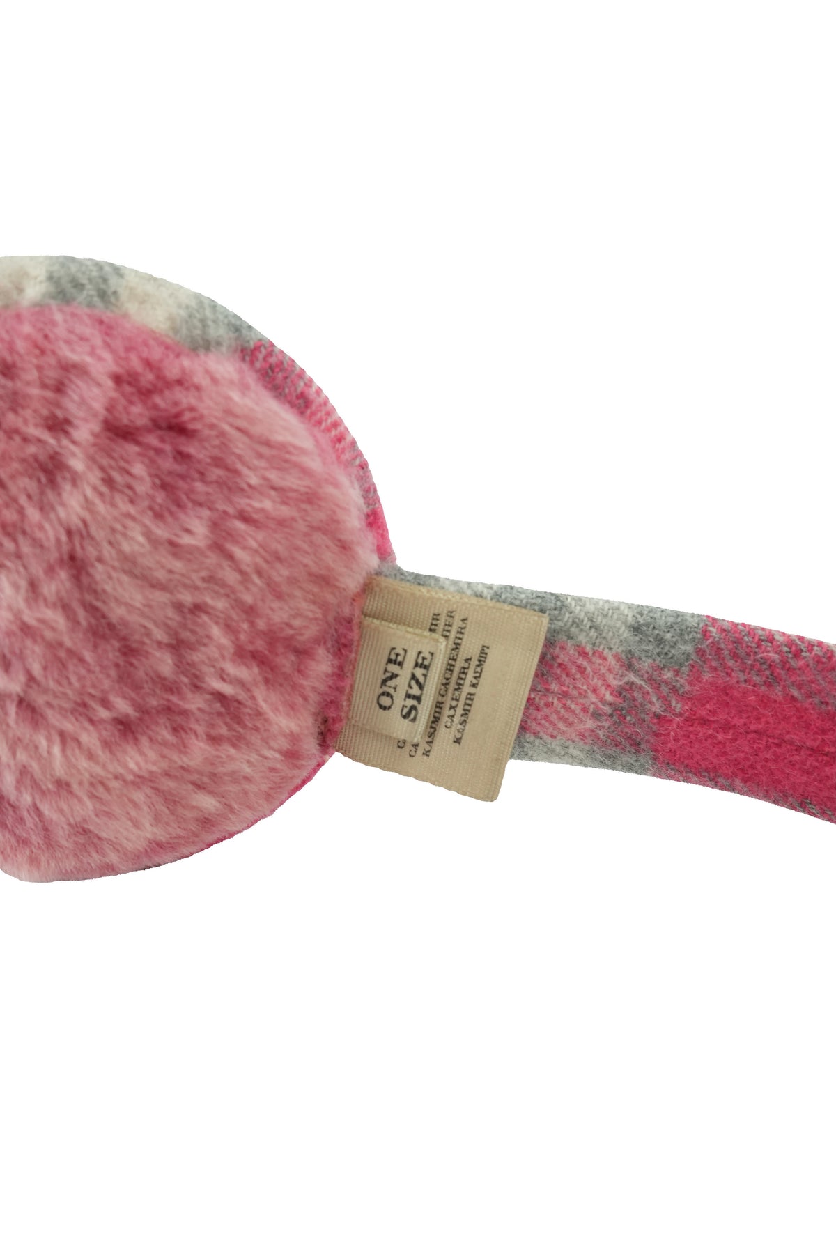 Burberry pink plaid cashmere earmuffs