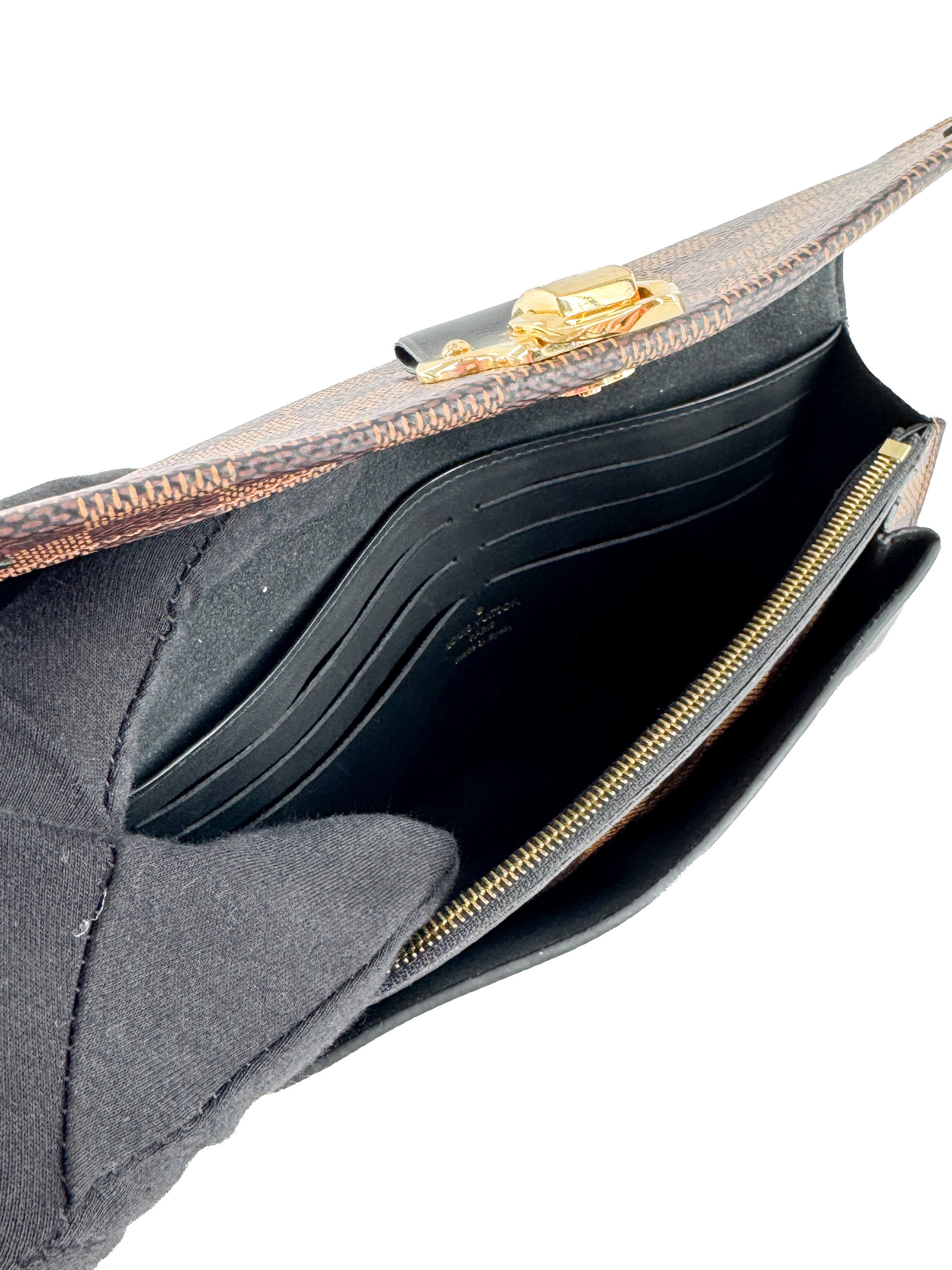 Louis Vuitton damier ebene Vavin chain wallet black CA3159