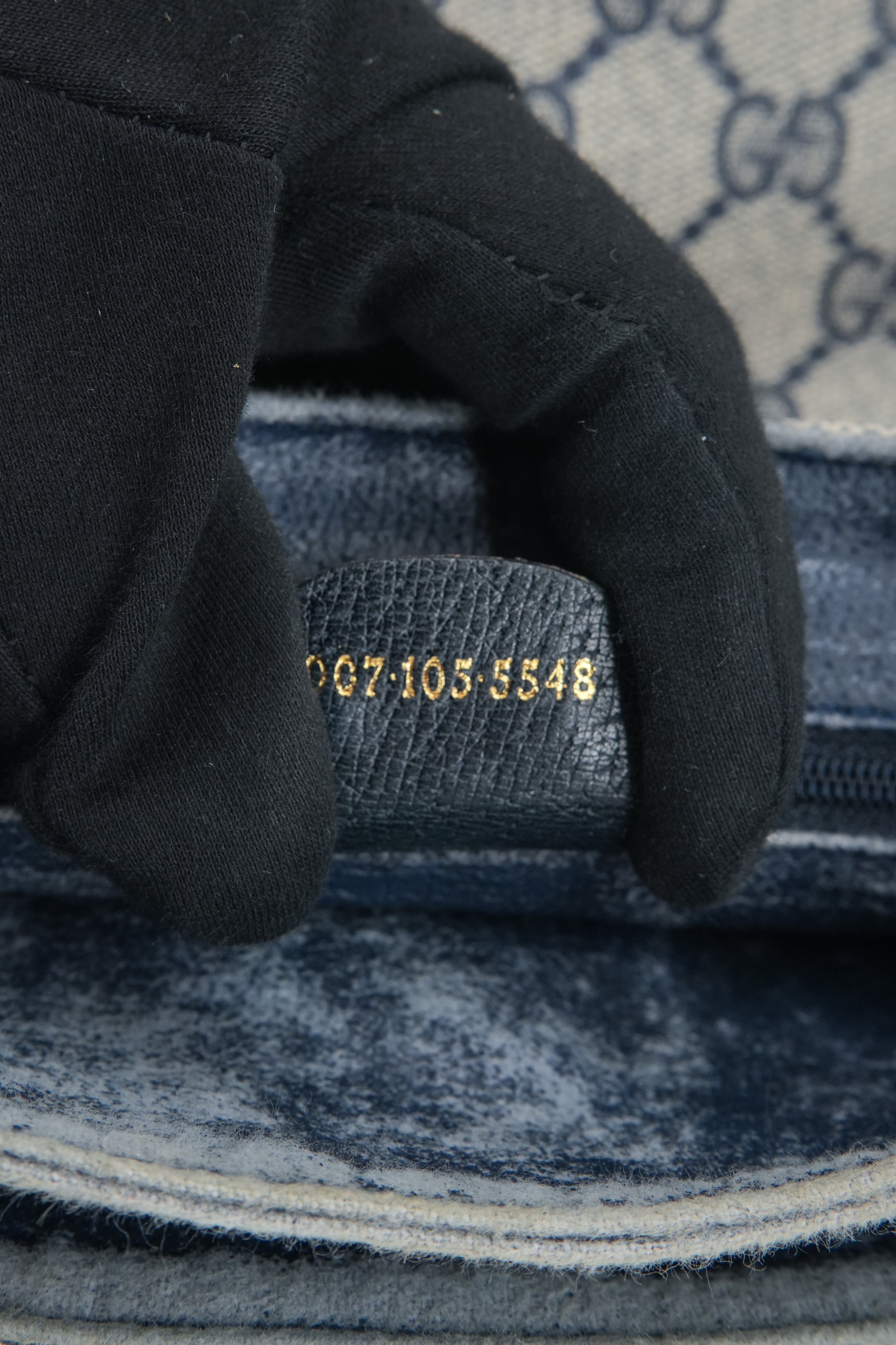 Gucci navy gray GG shoulder bag 007-105-5548