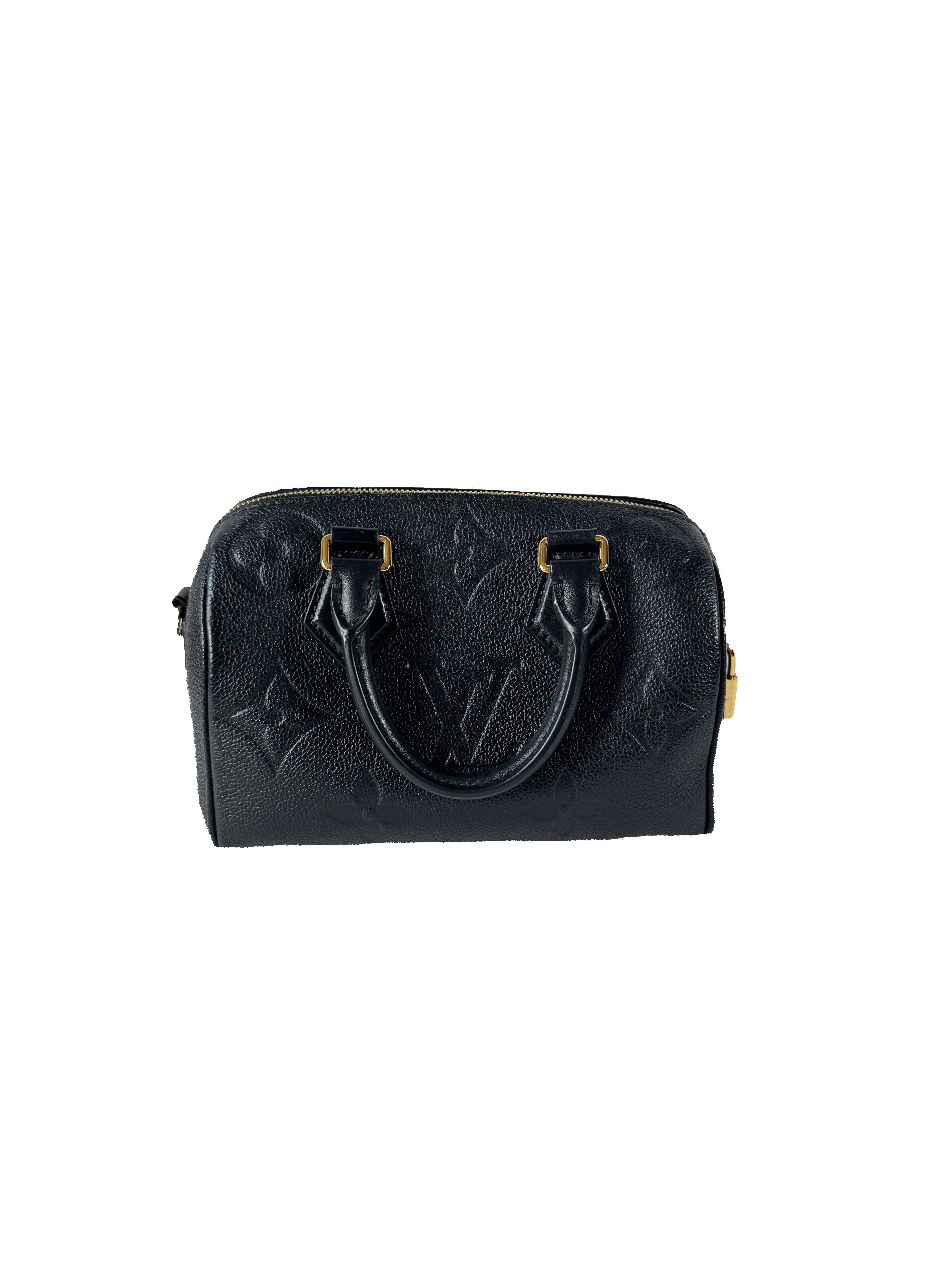 Louis Vuitton black empreinte leather Speedy 20 bandouliere NFC