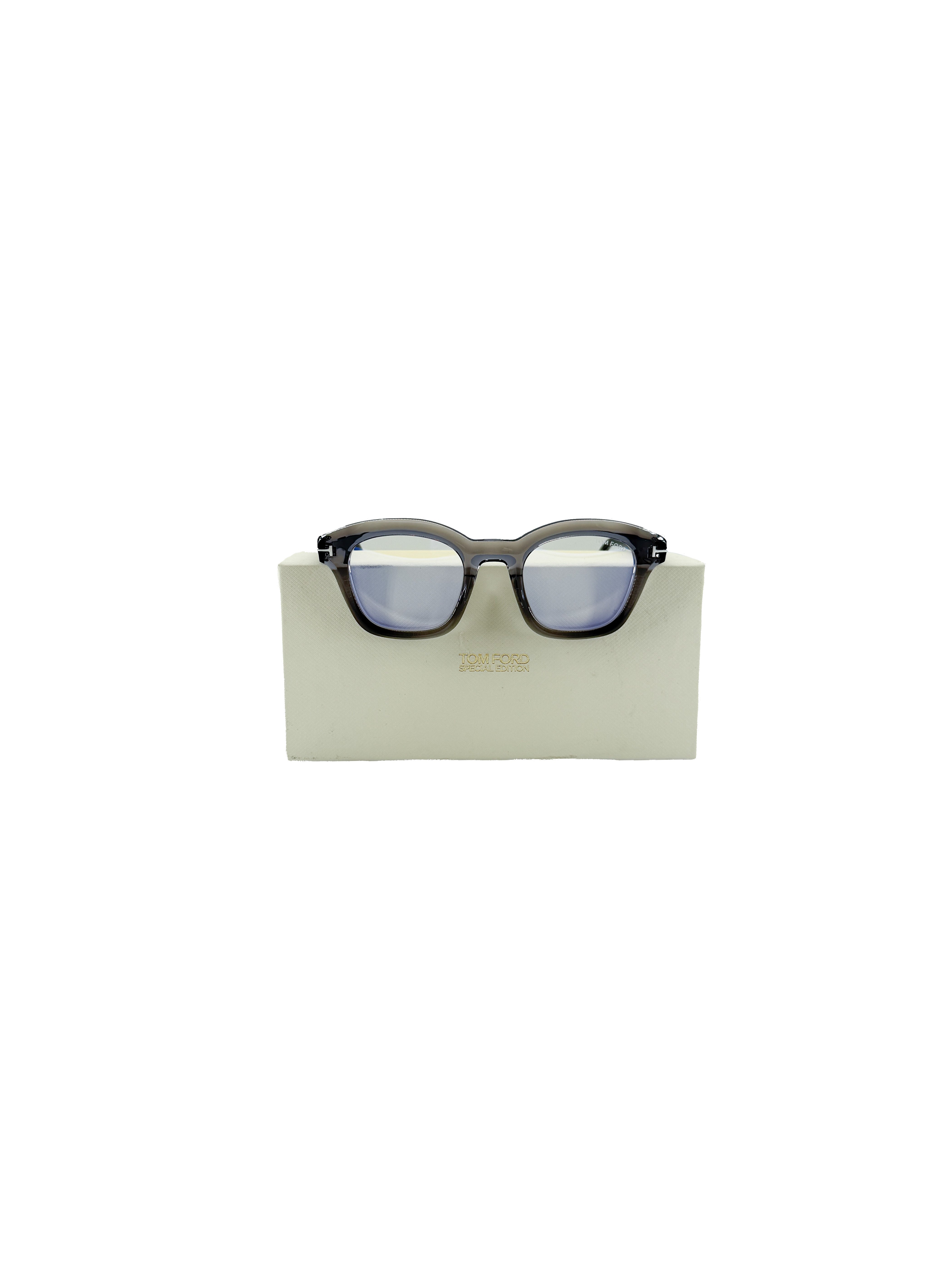 Tom Ford gray blue light glasses TF5961 B