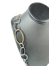 David Yurman mobile oval link sterling silver 18k gold necklace