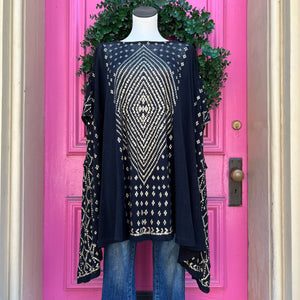 Free People black gold print top size S