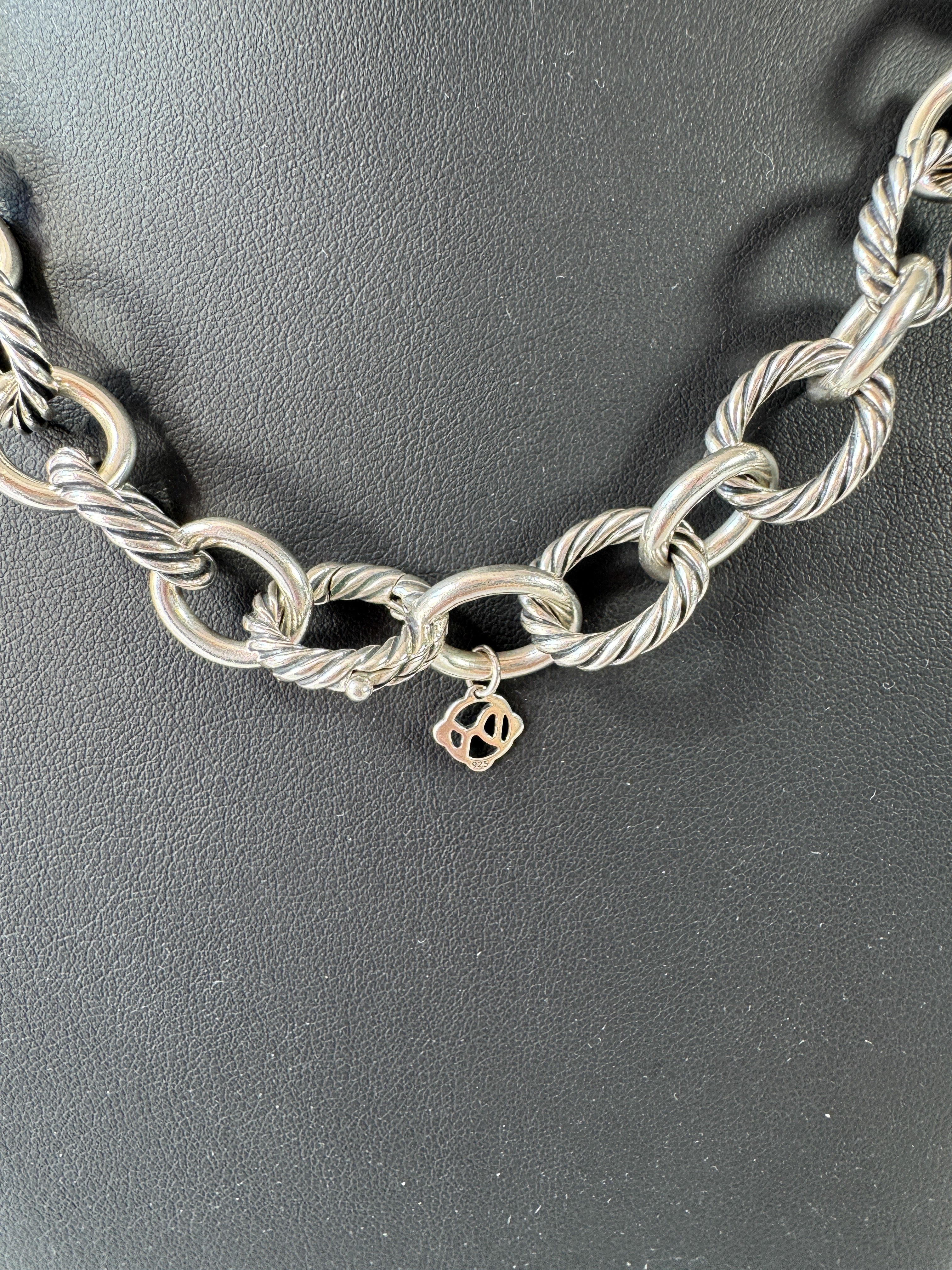 David Yurman sterling silver oval link cable necklace