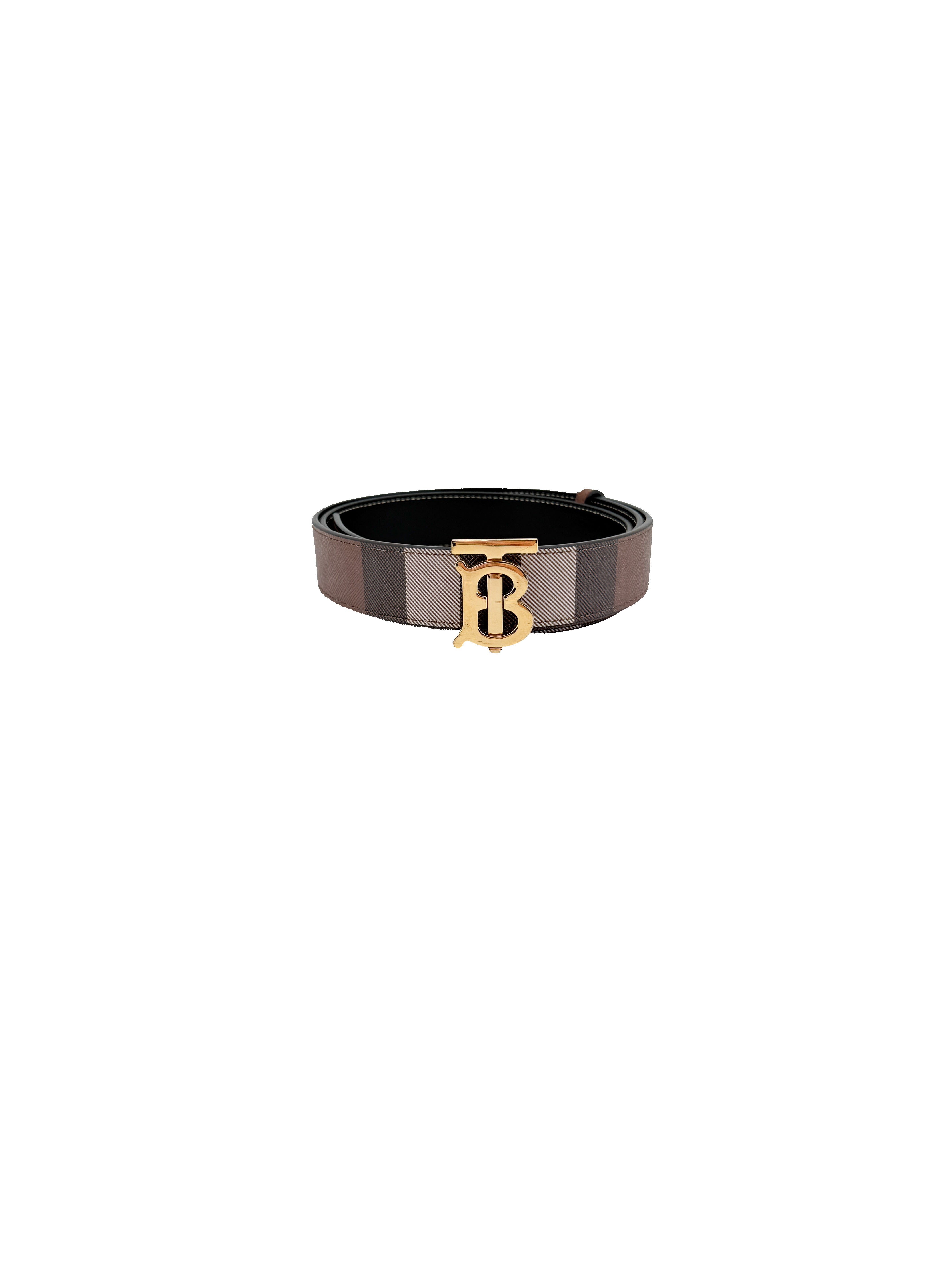 Burberry black plaid reversible belt size M ITPARPEL9BOL