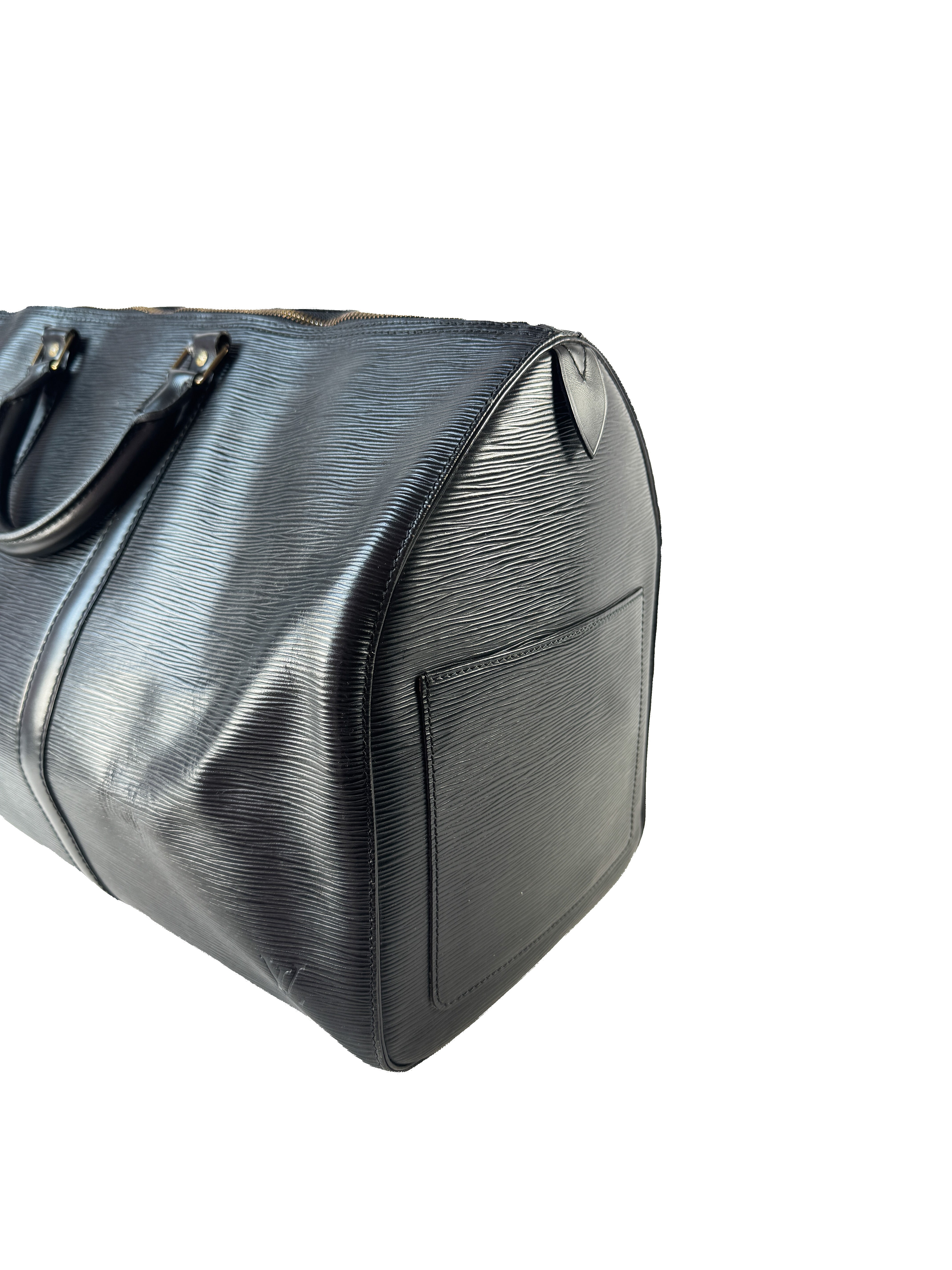 Louis Vuitton black epi keepall 50 VI0990