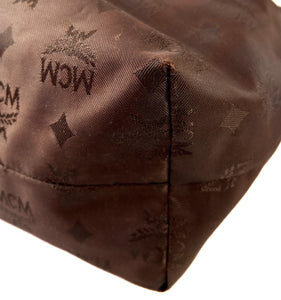 MCM brown nylon logo bag