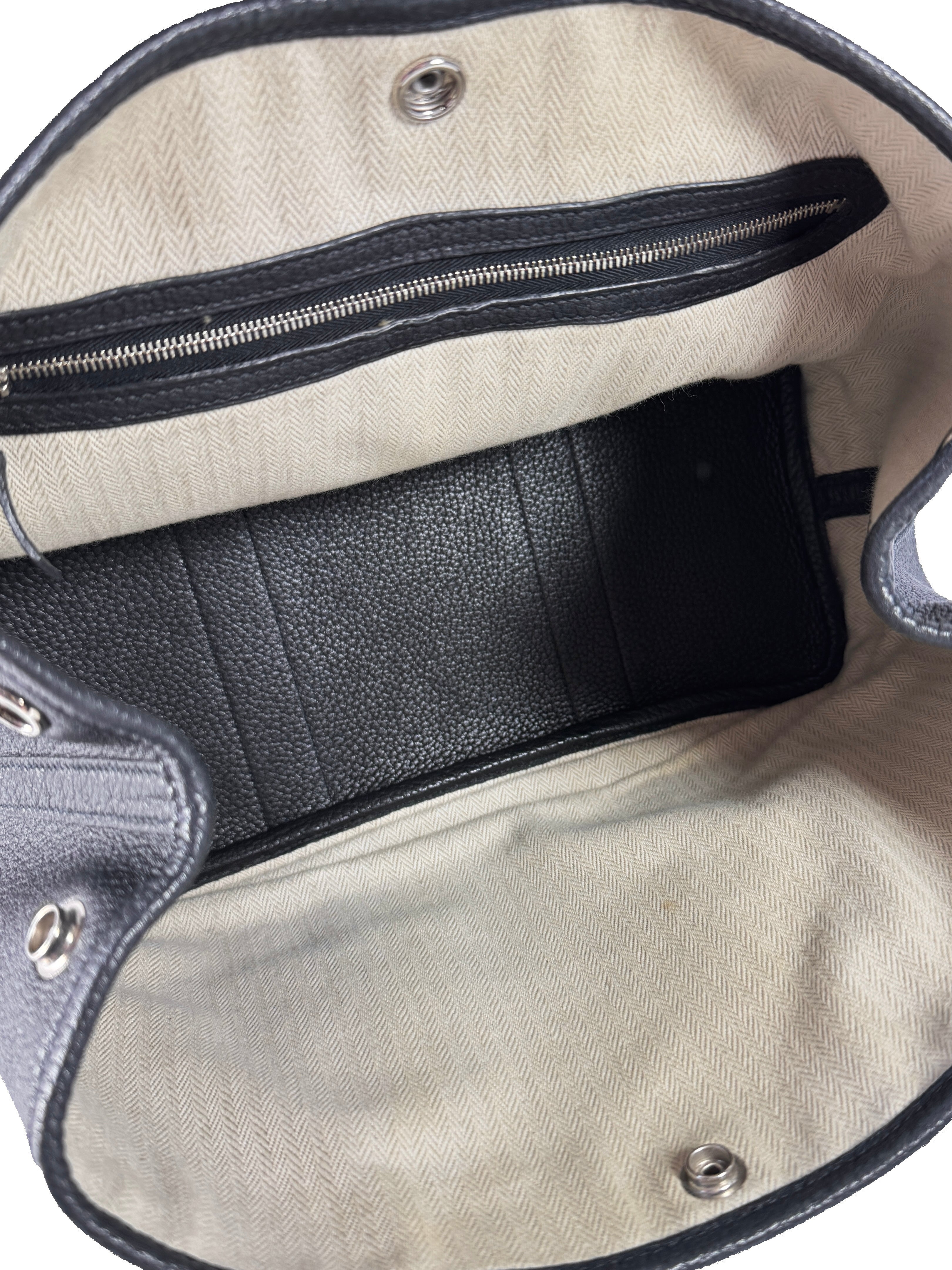 Hermès black Garden Party 30 negonda leather black