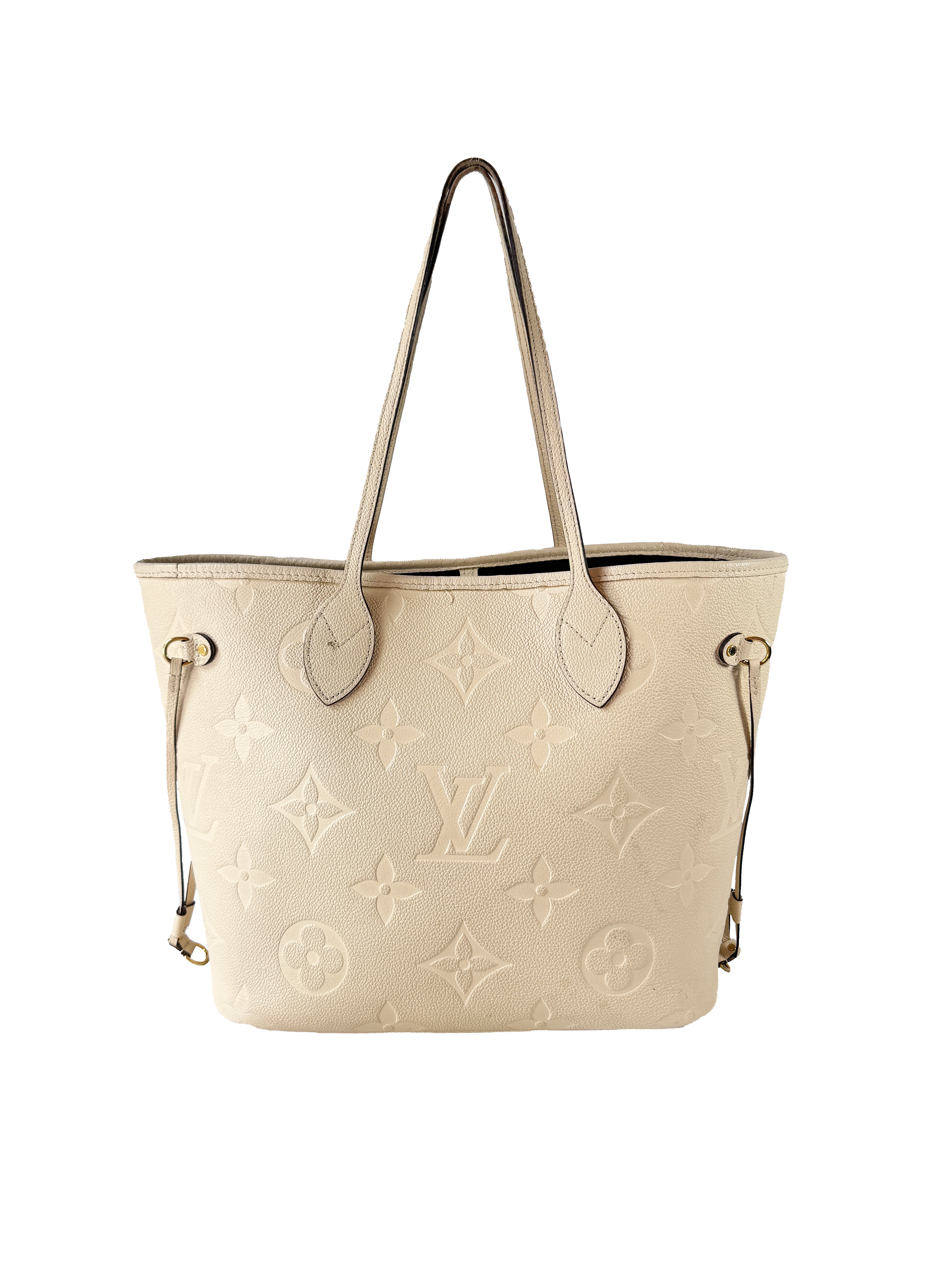 Louis Vuitton cream giant monogram empreinte Neverfull MM (NFC)